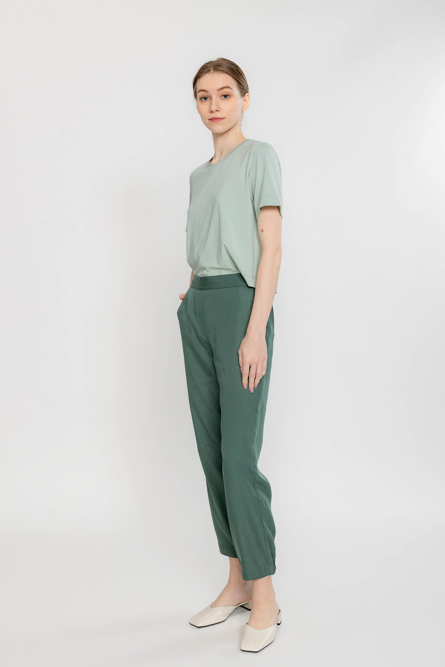 Boxy Crop Tee - Light Jade