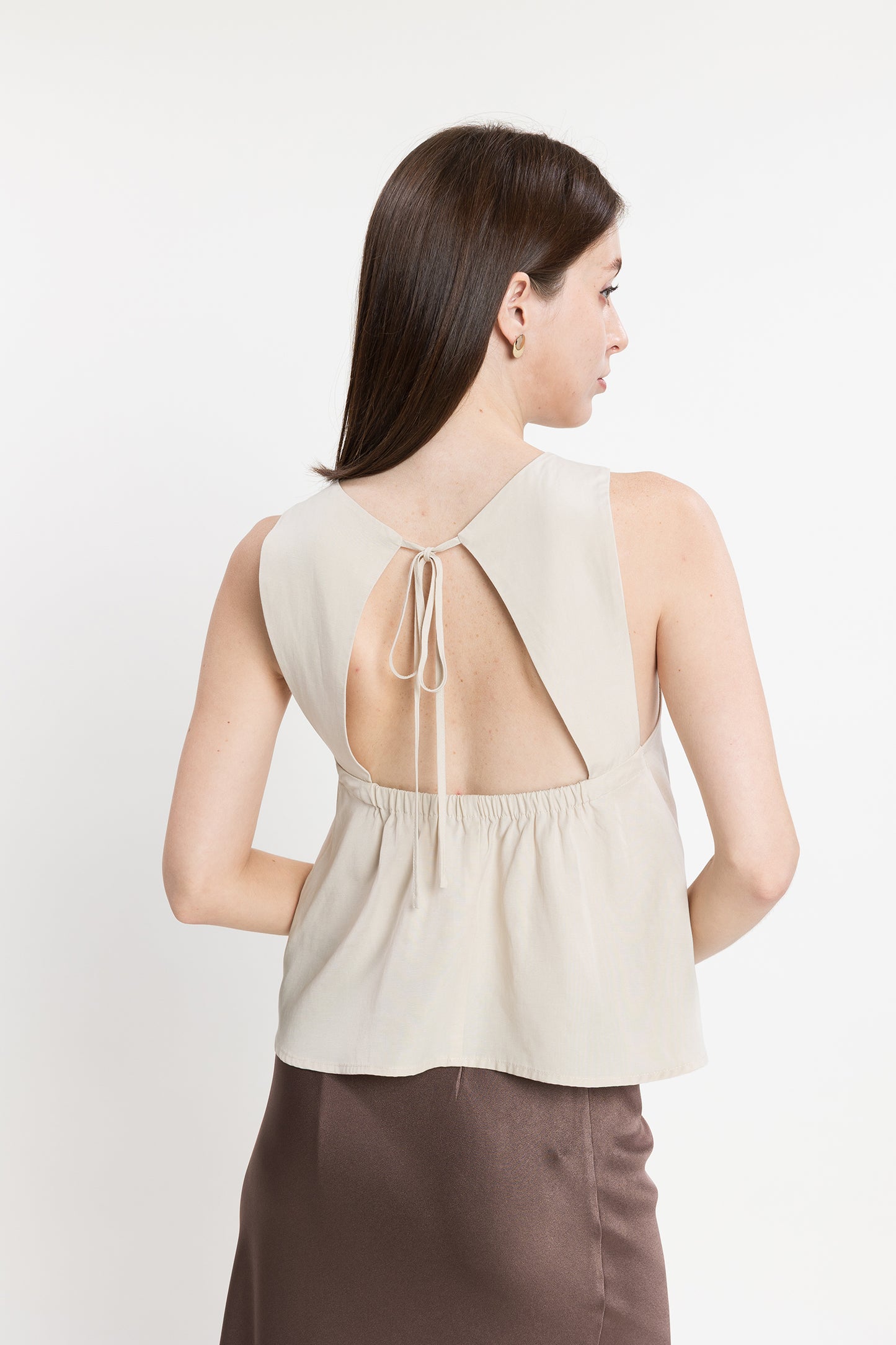 Cutout Tencel Top - Sand