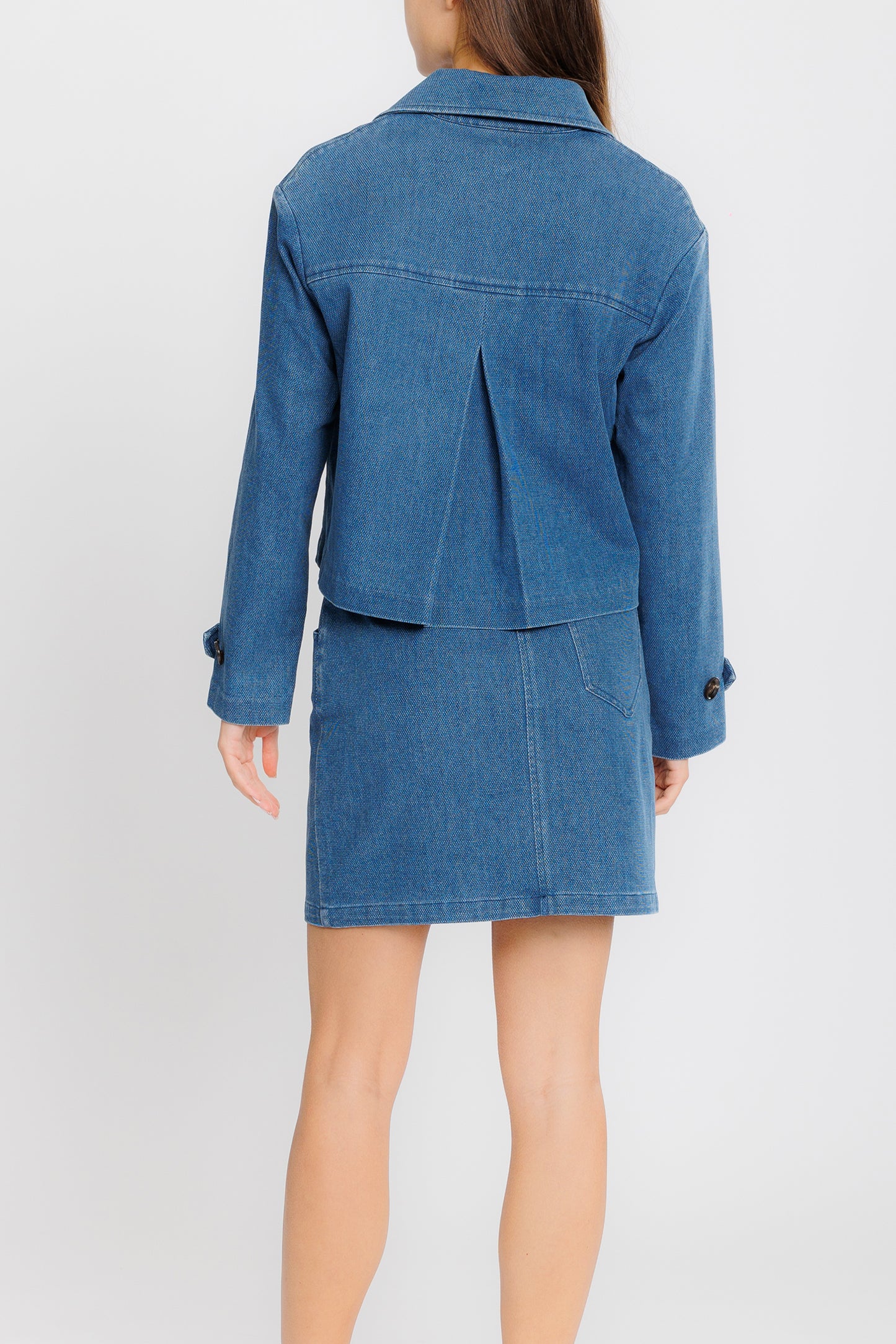 Denim Dobby Swing Jacket - Coast