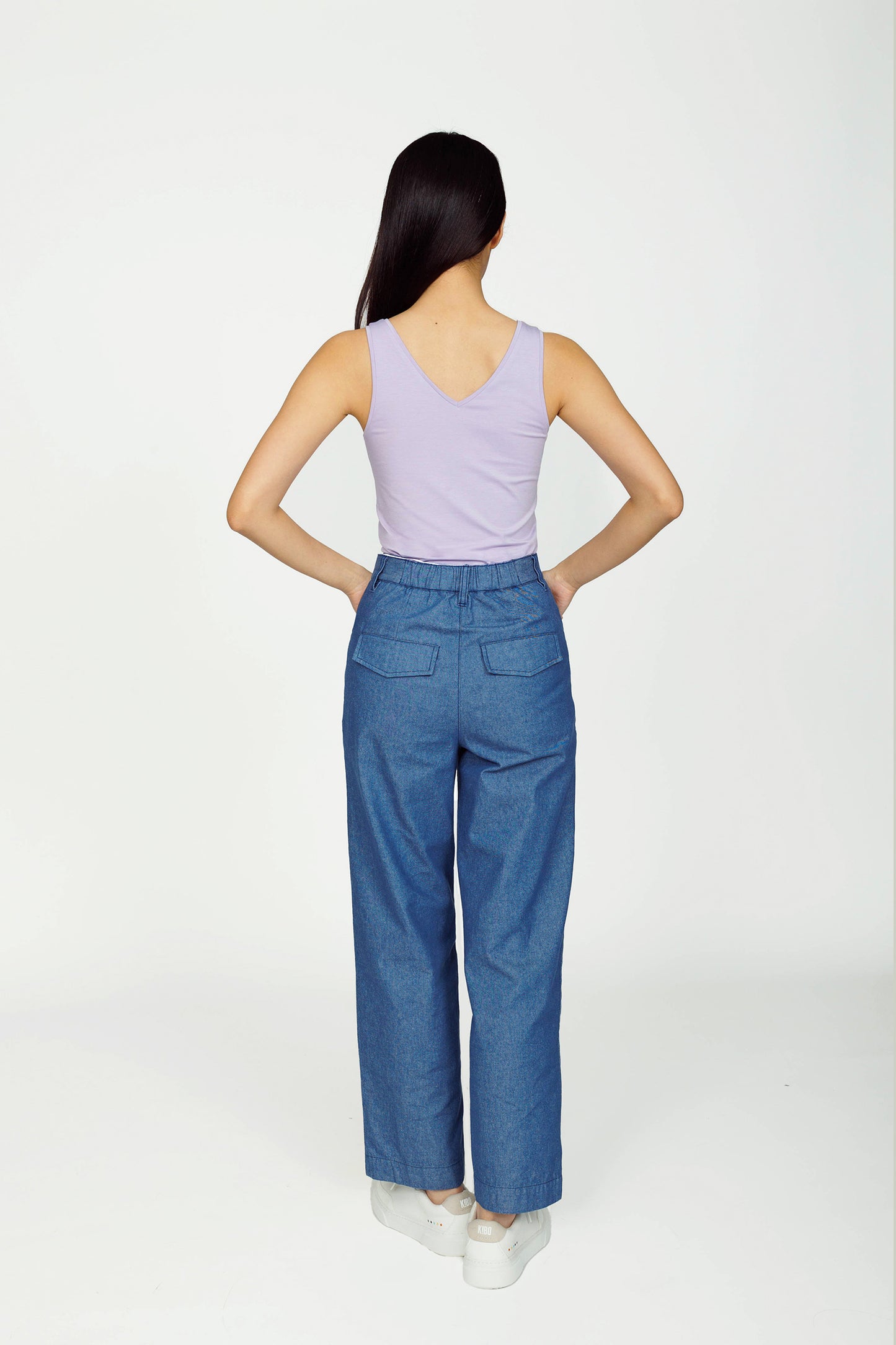 Double-V Jersey Tank - Lavender
