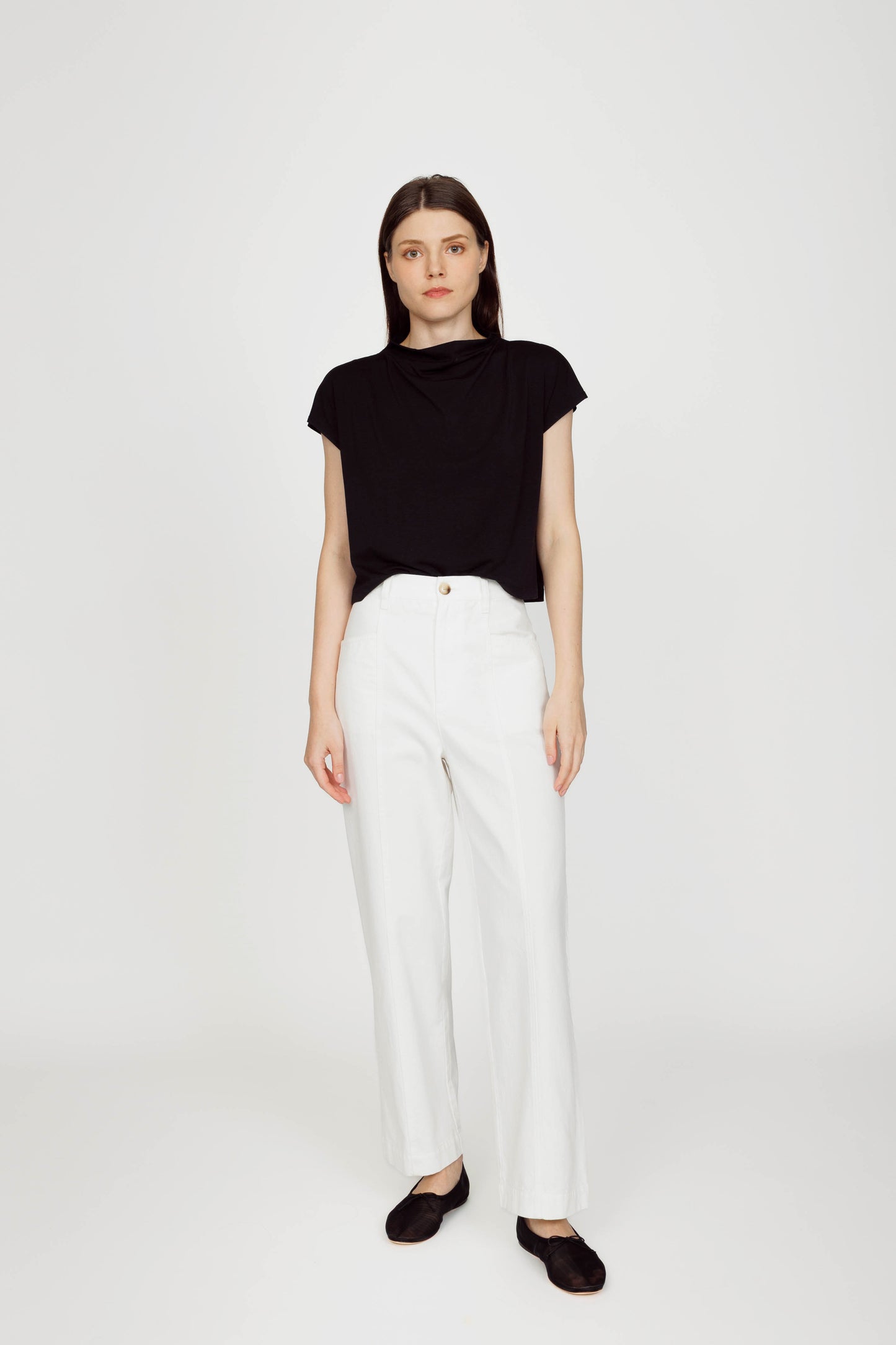 Draped Jersey Tee - Black