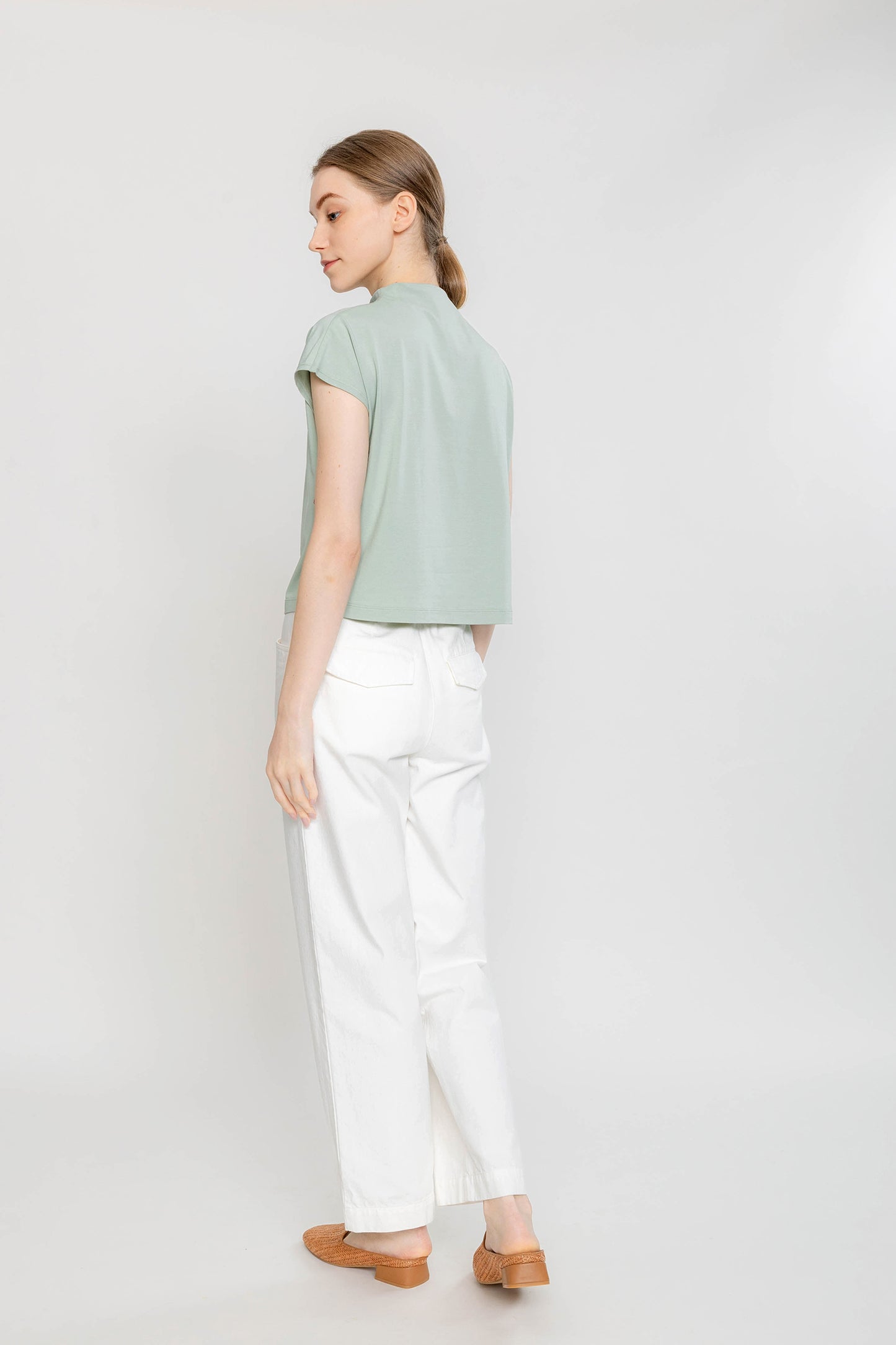 Draped Jersey Tee - Light Jade
