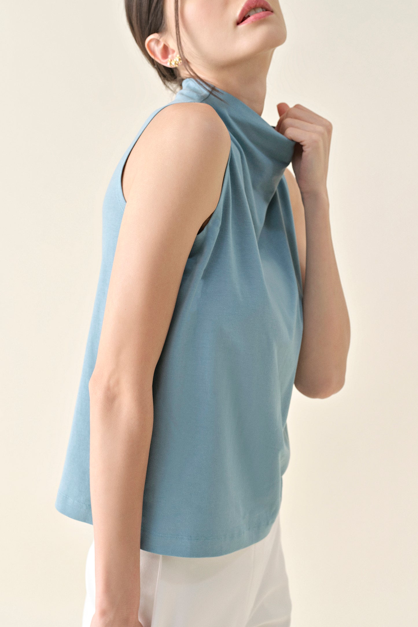 Draped Jersey Vest - Teal