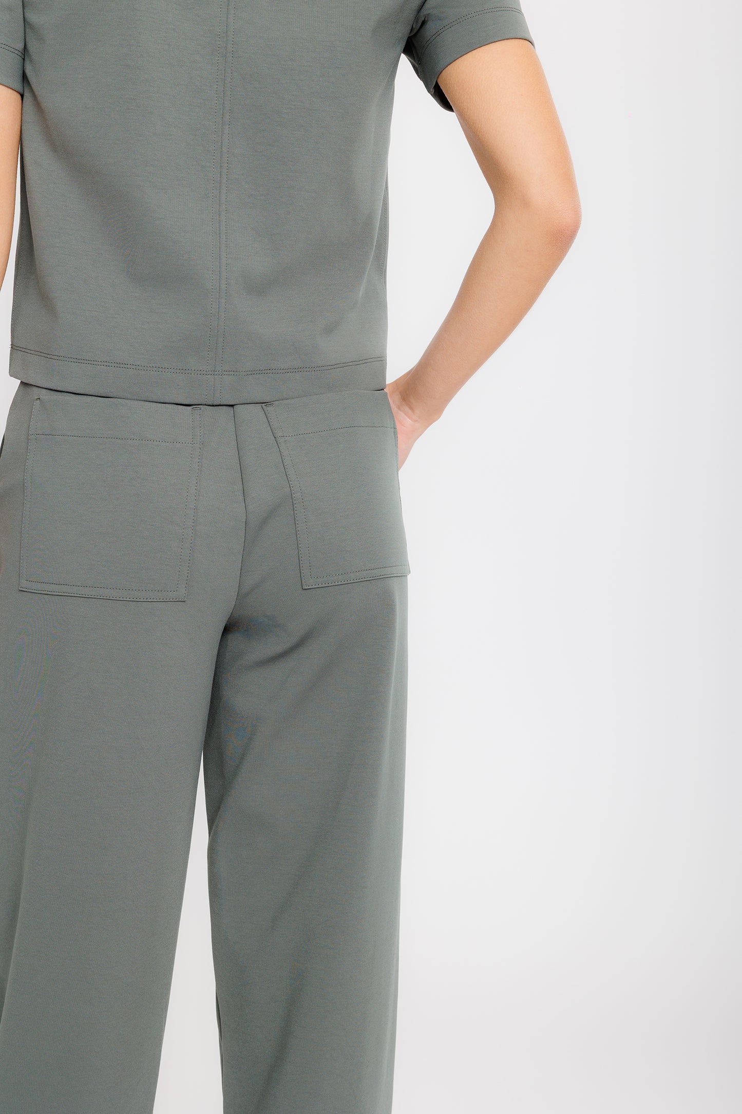 Pull-on Ponte Wide Pant - Sage