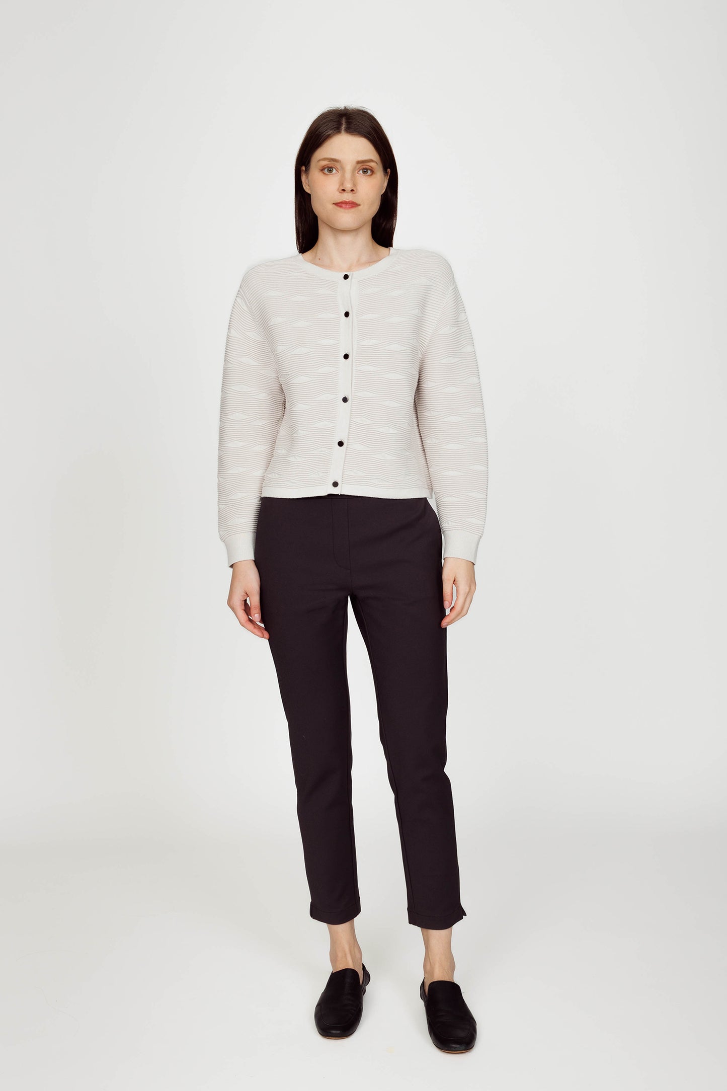 Textured Cotton Sweater-Jacket - Natural