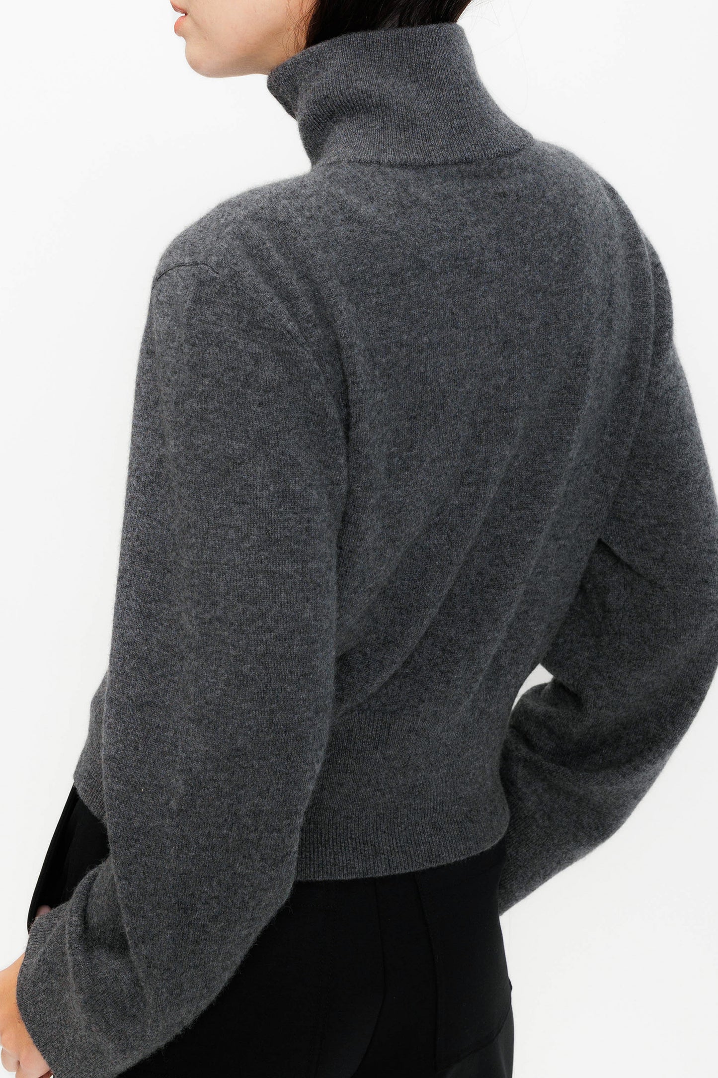 Zip Cashmere Sweater-Jacket - Shadow