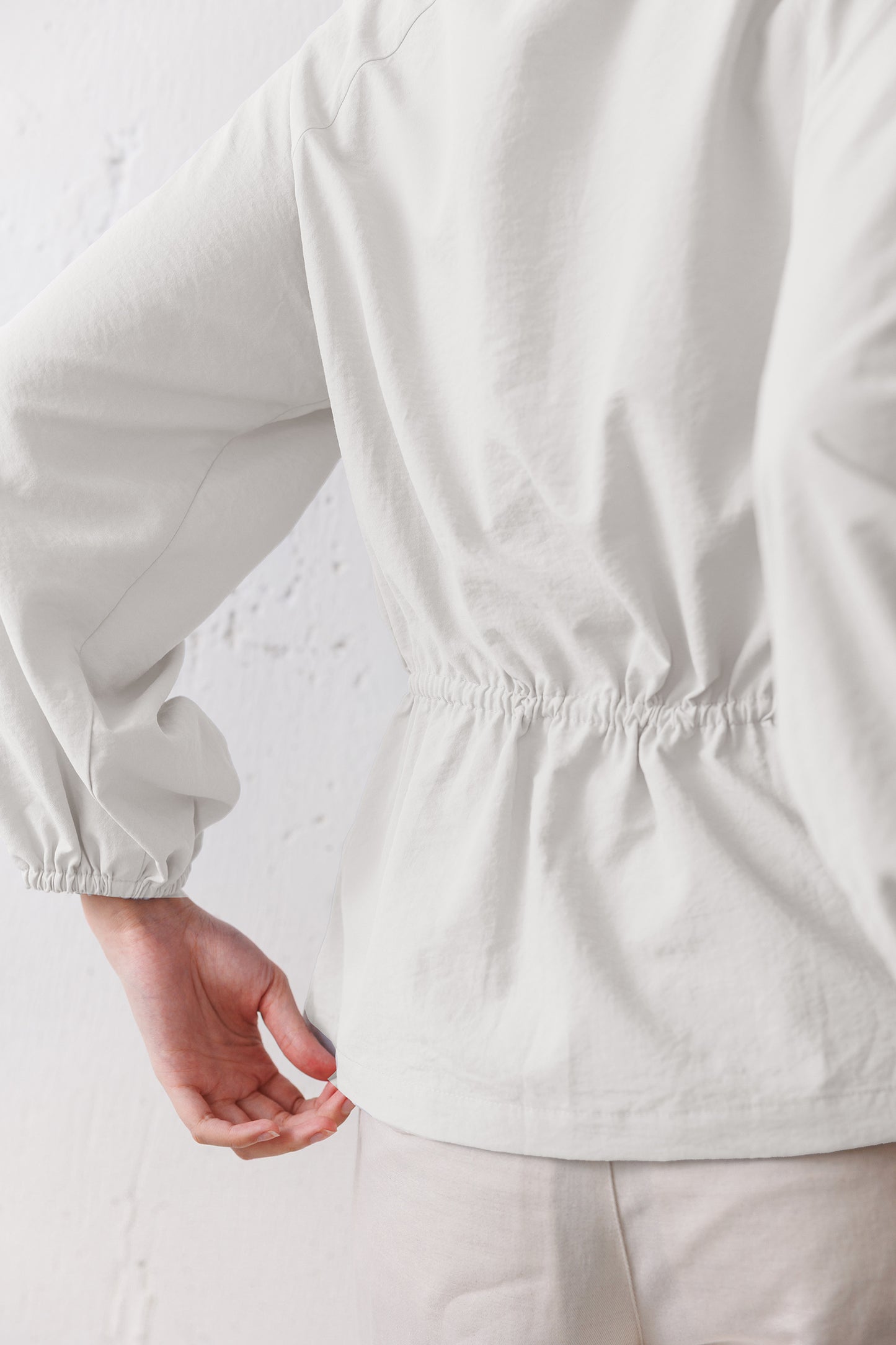 Balloon-sleeve Poplin Shirt - Cloud
