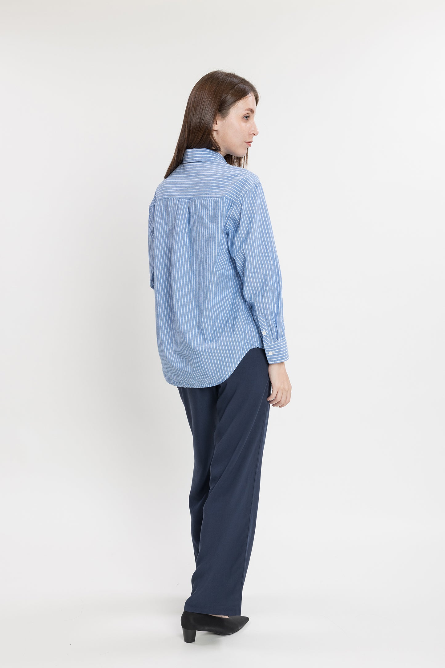 Boyfriend Poplin Shirt - Coastal Stripe