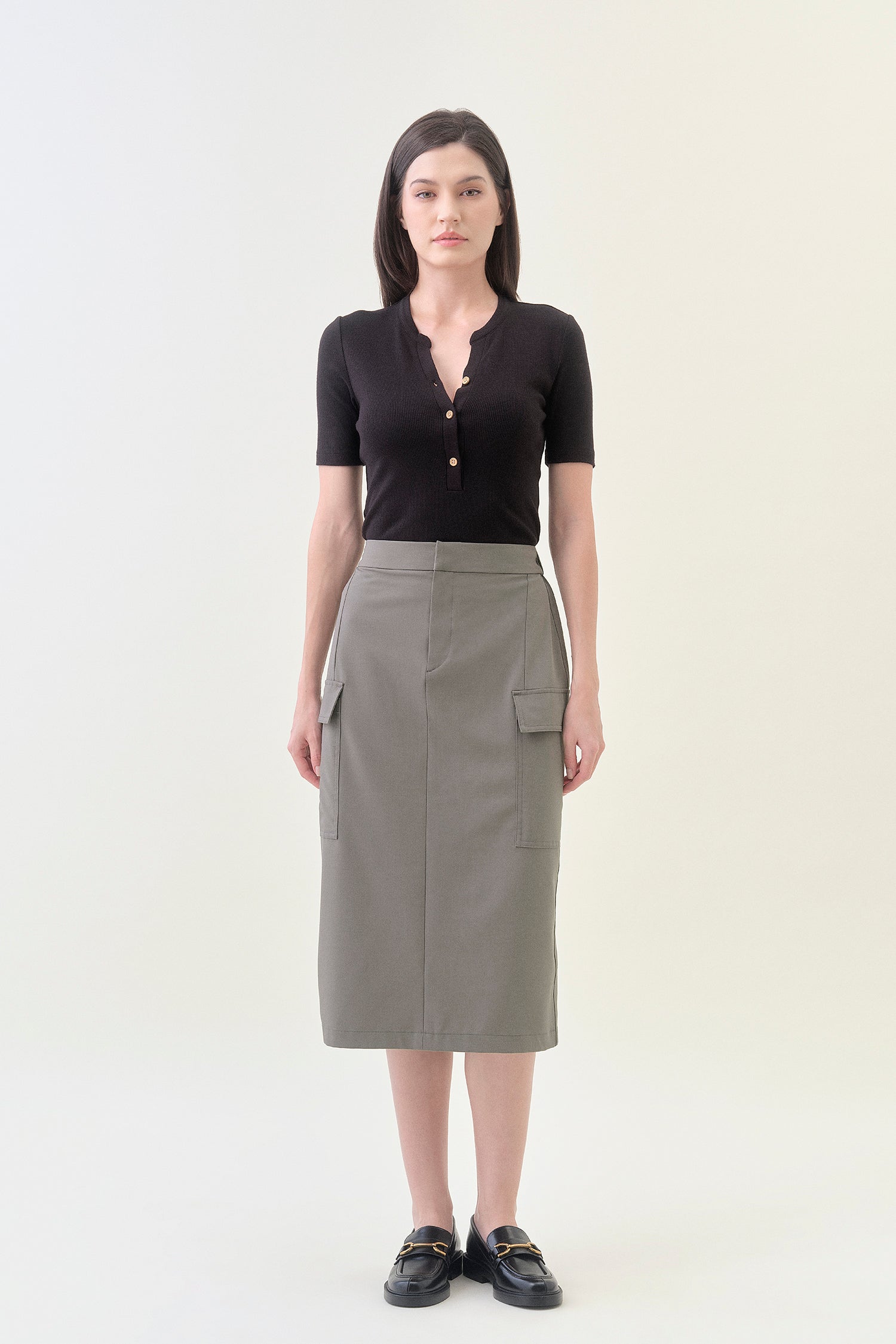 Cargo Midi Column Skirt - Sencha