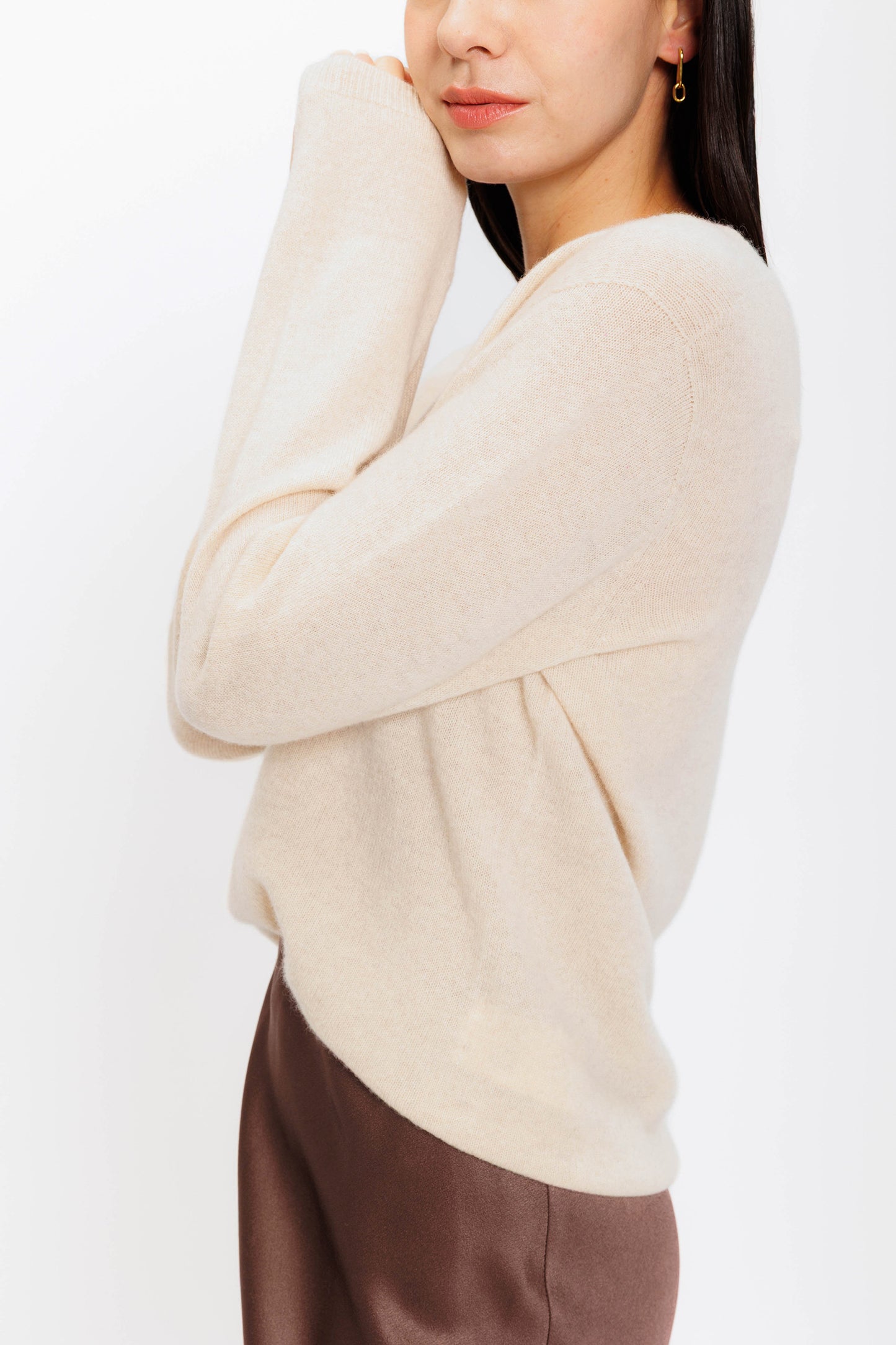 V-neck Cashmere Pullover - Oatmeal