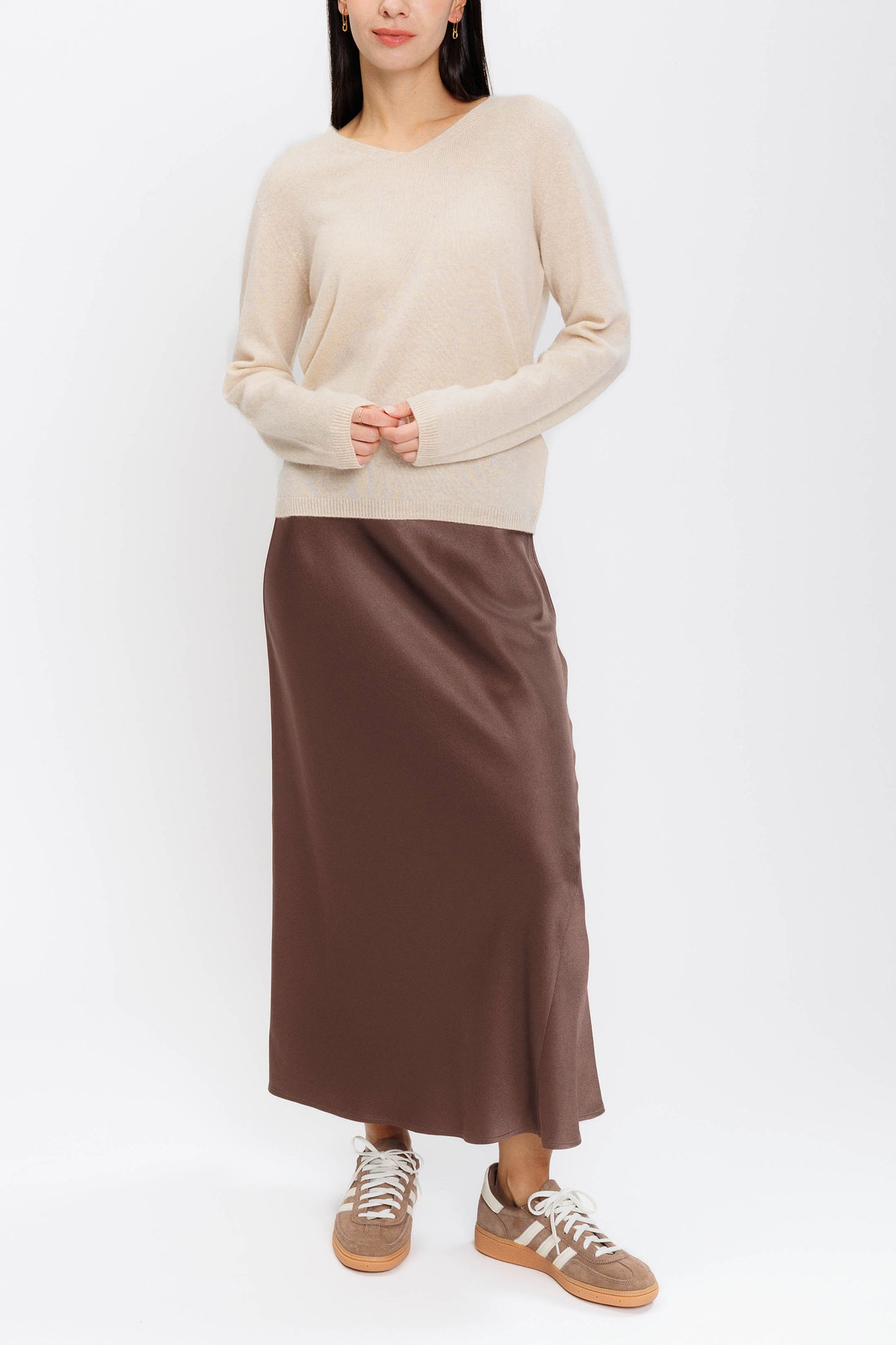 V-neck Cashmere Pullover - Oatmeal