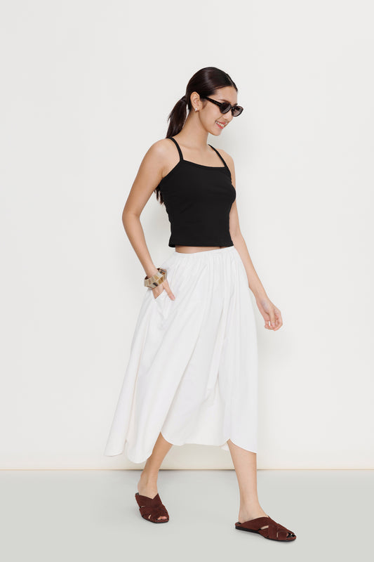 Chevron Cotton Camisole - Black