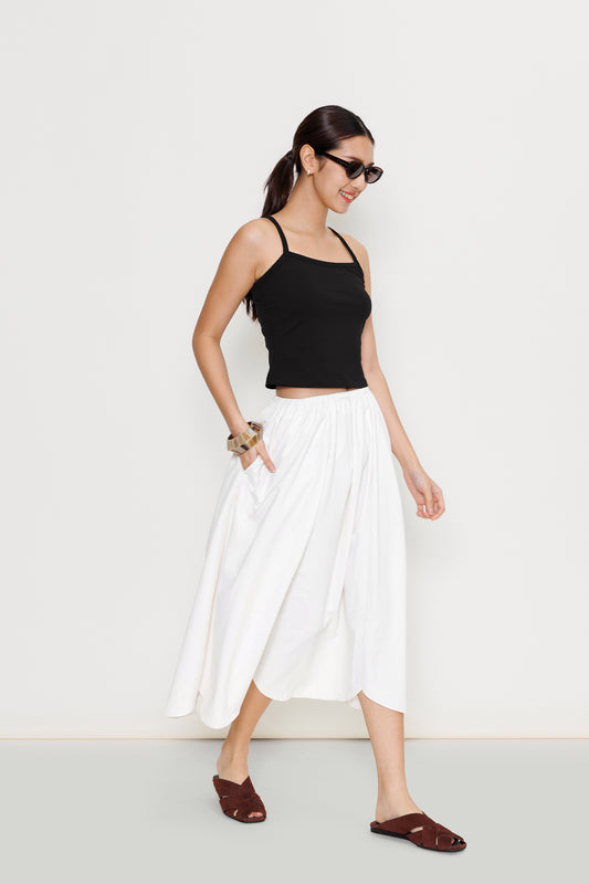 Chevron Cotton Camisole - Black