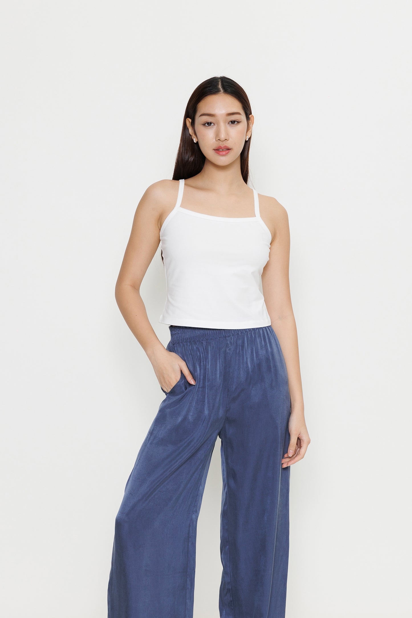 Chevron Cotton Camisole - Vanilla