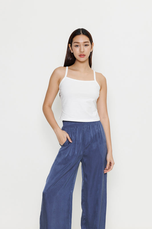 Chevron Cotton Camisole - Vanilla