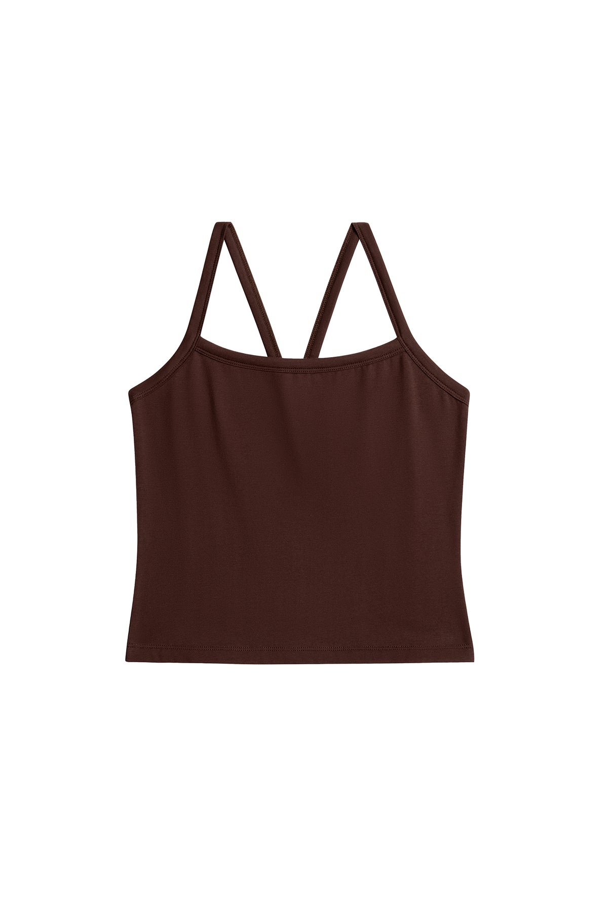 Chevron Cotton Camisole - Chestnut