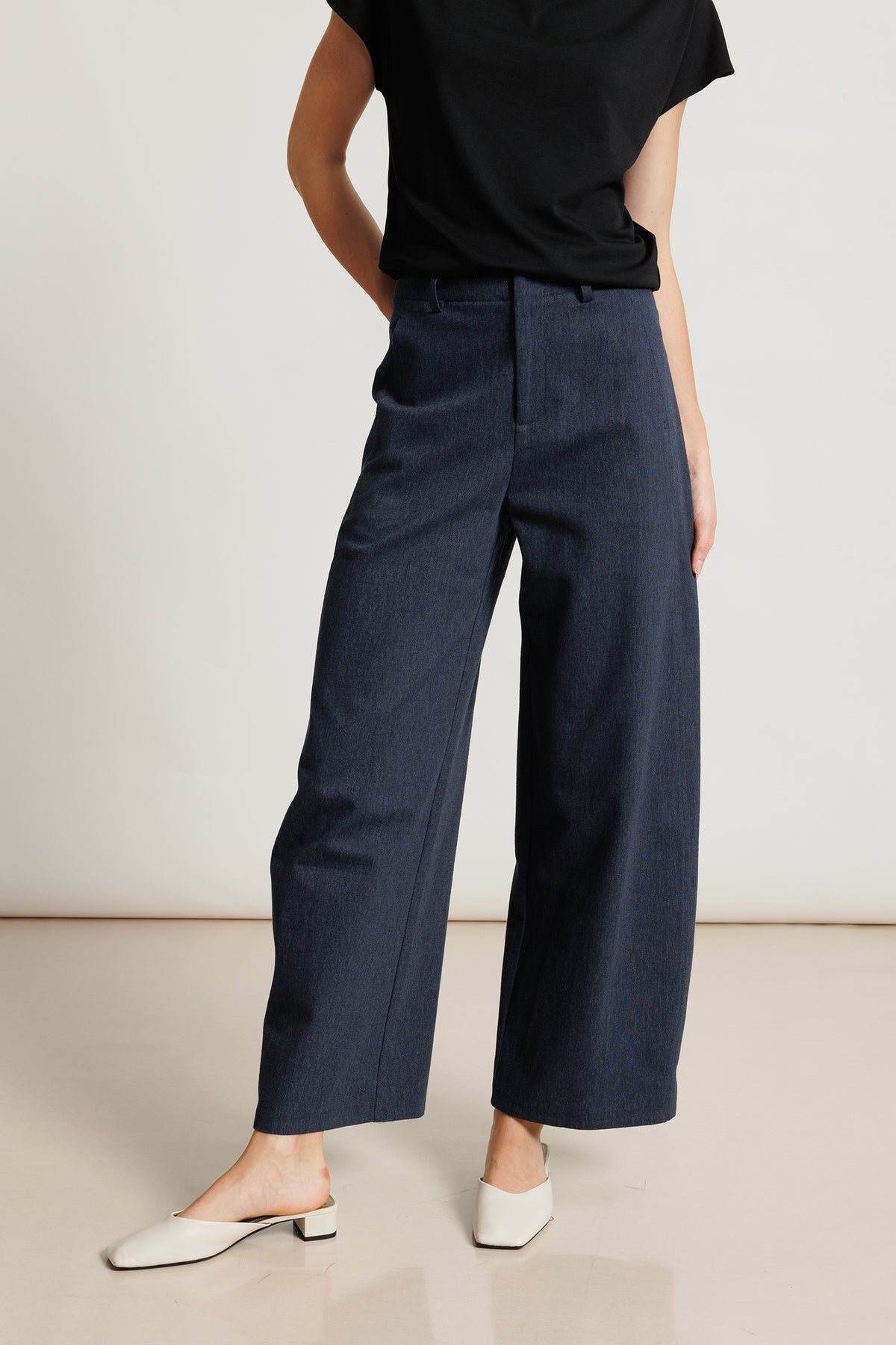 High-waist Cotton Barrel Pant - High Tide
