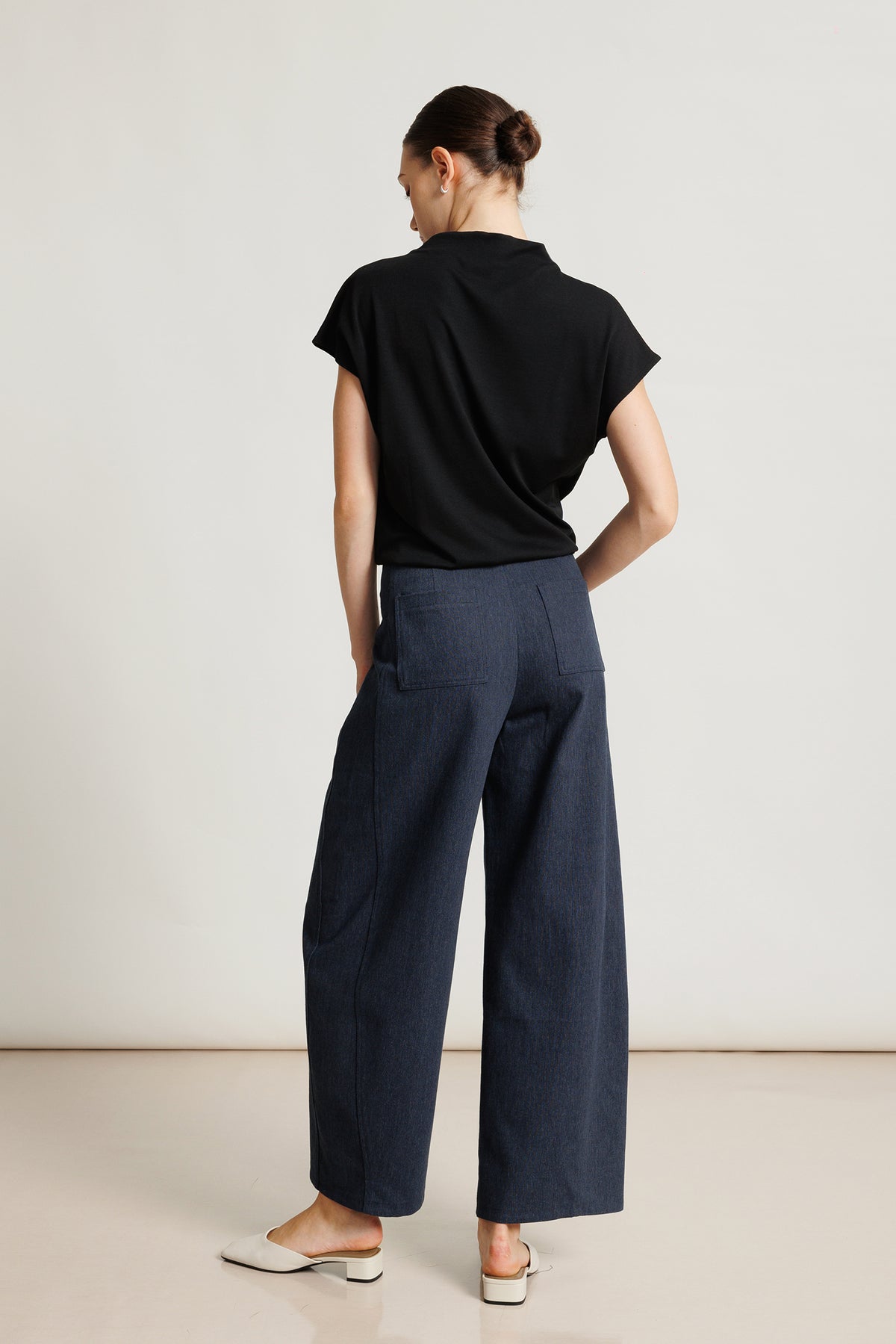 High-waist Cotton Barrel Pant - High Tide