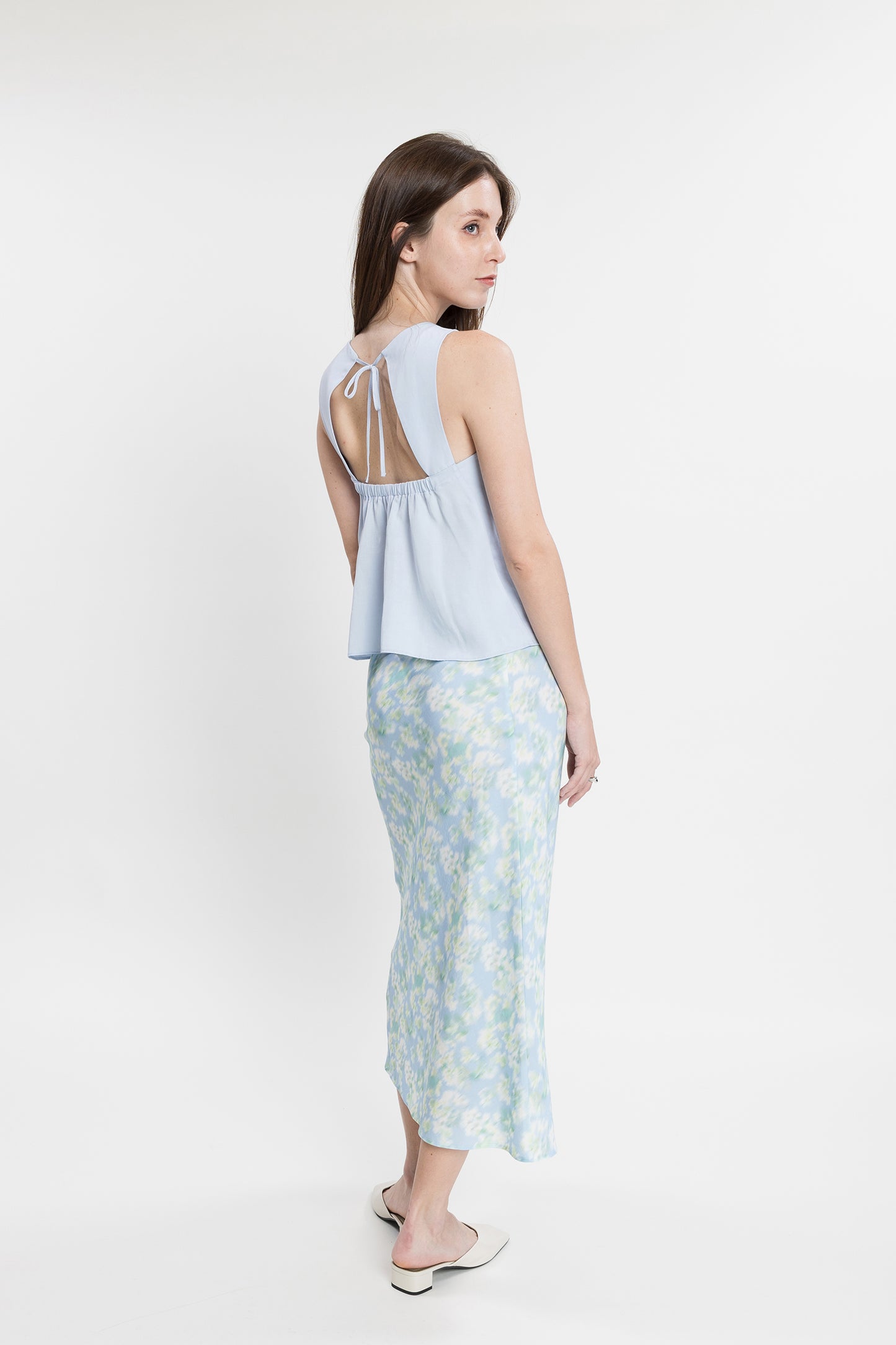Cutout Tencel Top - Airy Blue