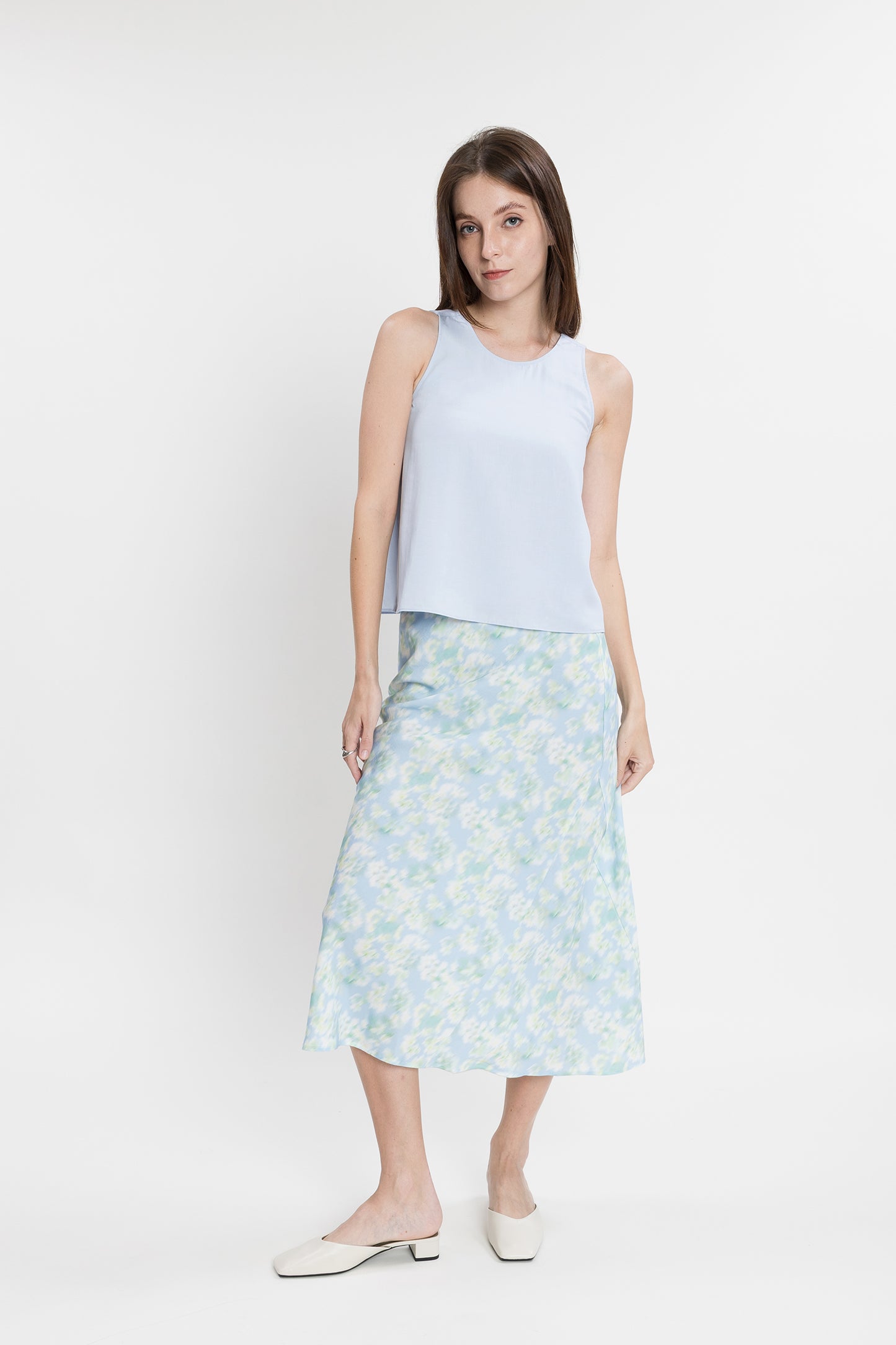 Cutout Tencel Top - Airy Blue