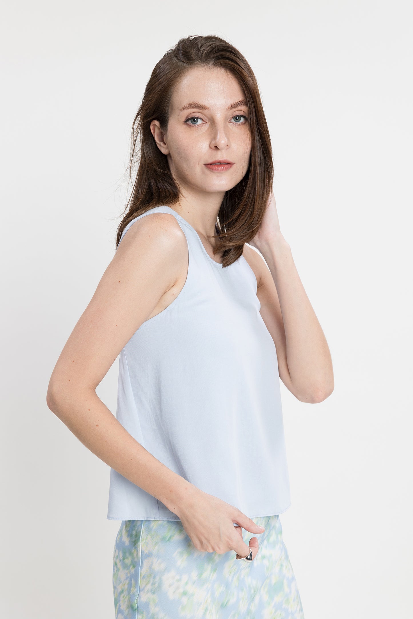 Cutout Tencel Top - Airy Blue