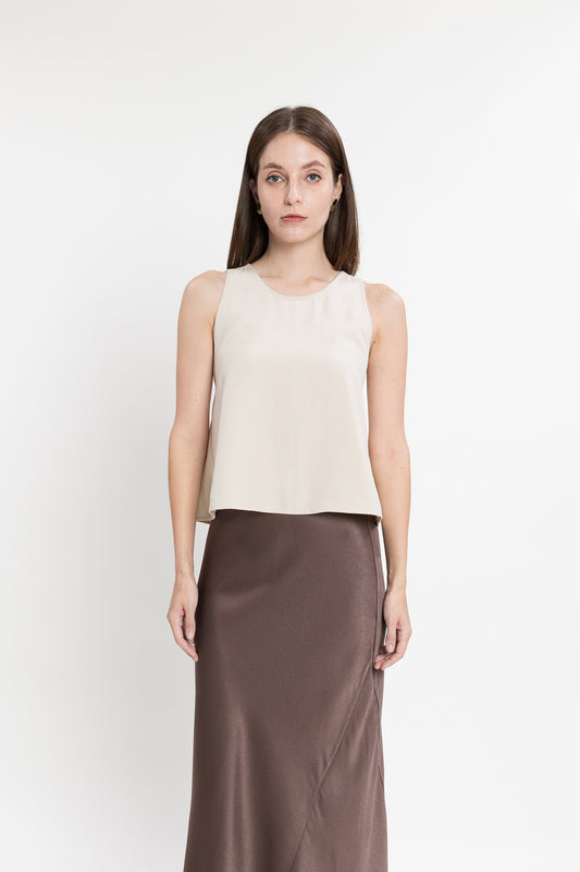 Cutout Tencel Top - Sand