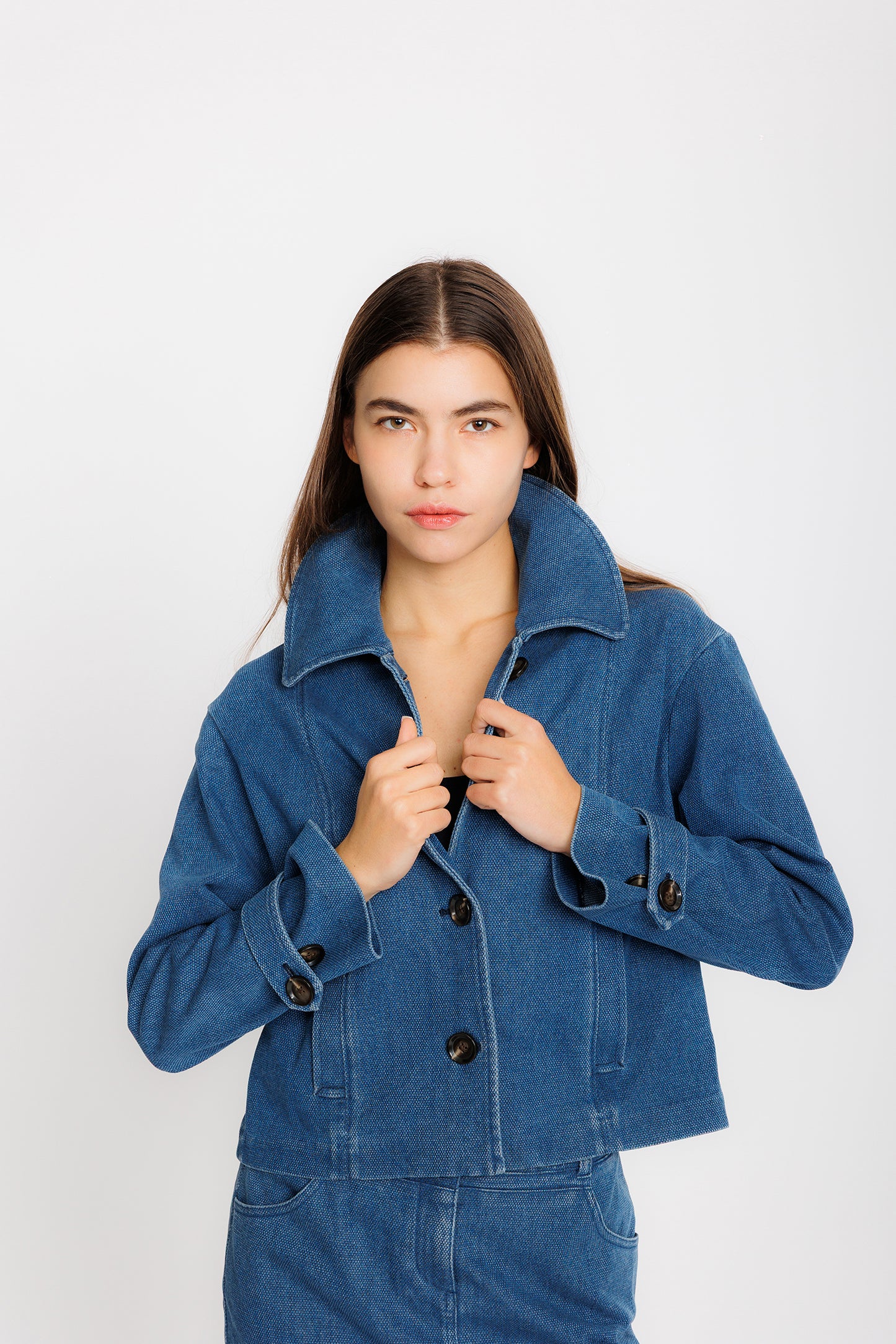 Denim Dobby Swing Jacket - Coast