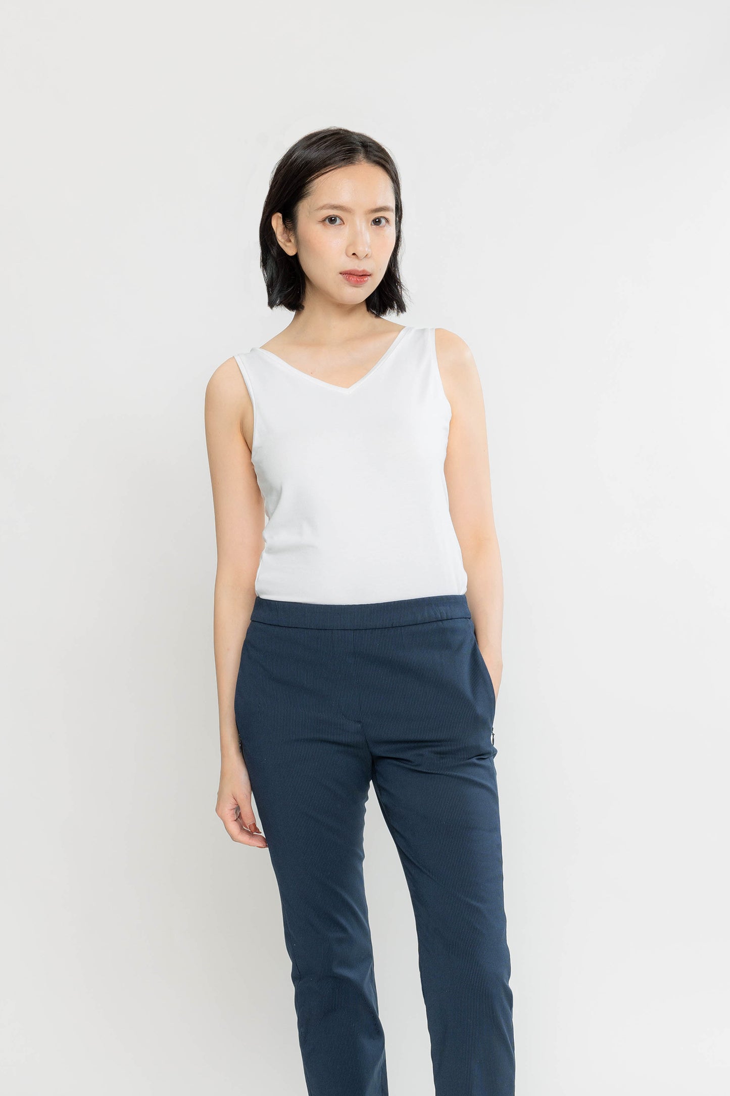 Double-V Jersey Tank - Vanilla