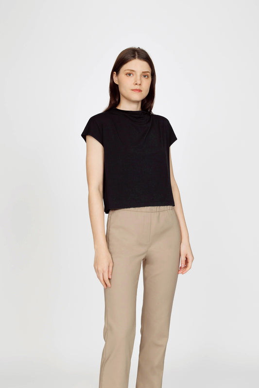 Draped Jersey Tee - Black