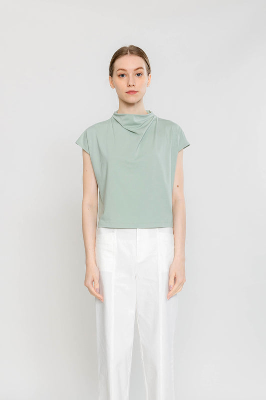 Draped Jersey Tee - Light Jade