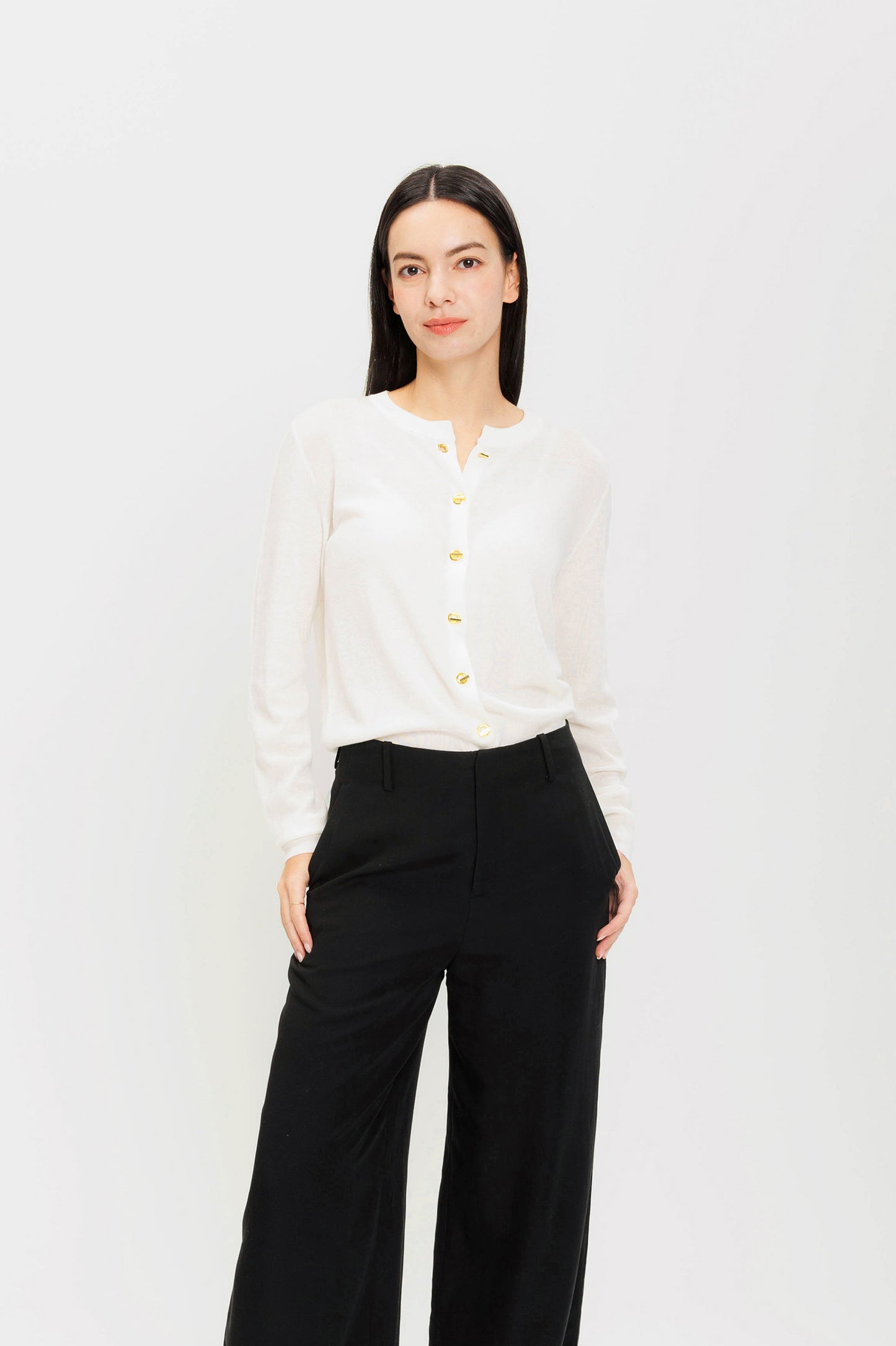 Embellished Wool Cardigan - Cream