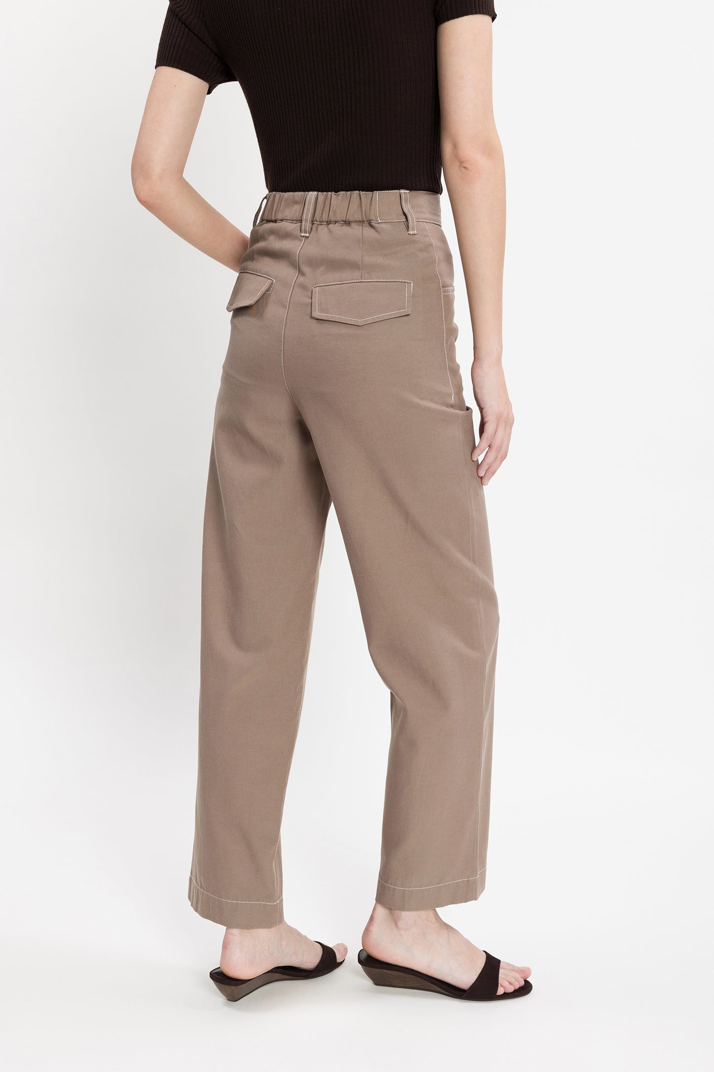 High-waist Cotton Wide Pant - Latte