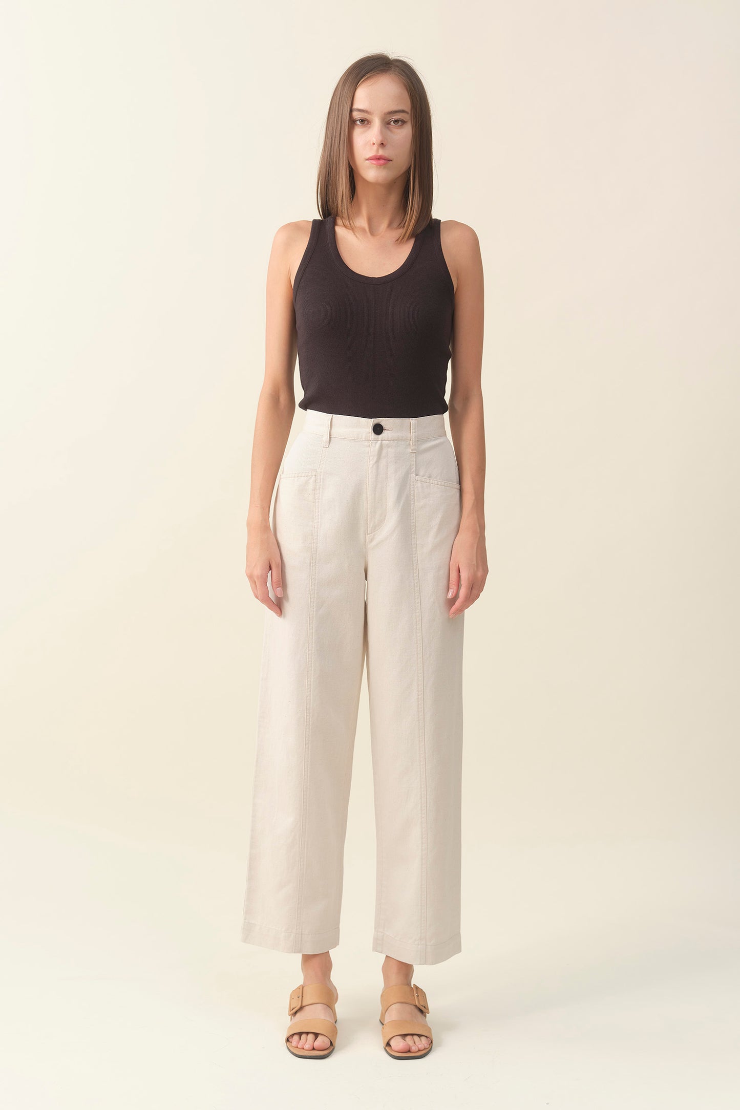 High-waist Linen Wide Pant - Raw