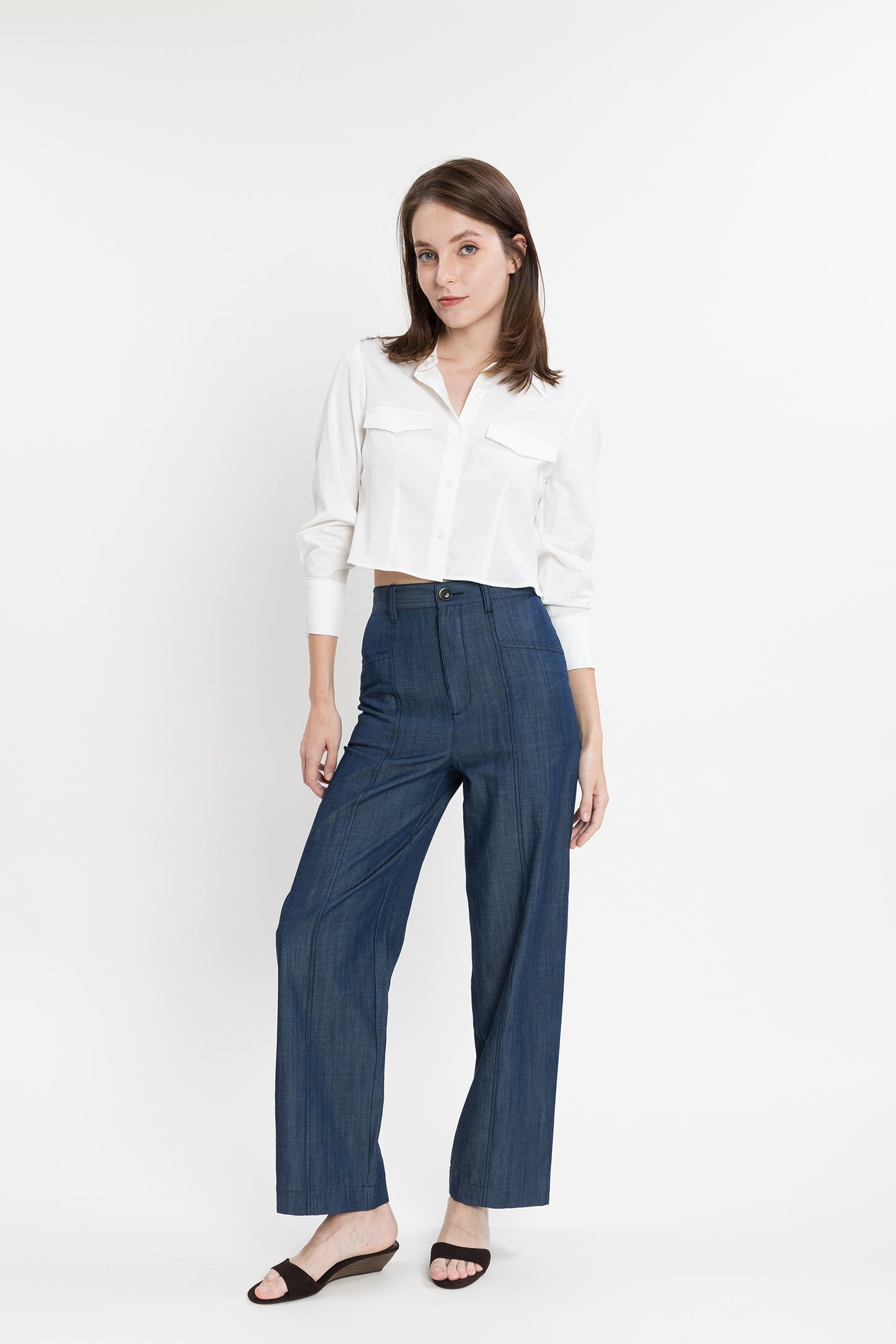 High-waist Denim Wide Pant - Indigo