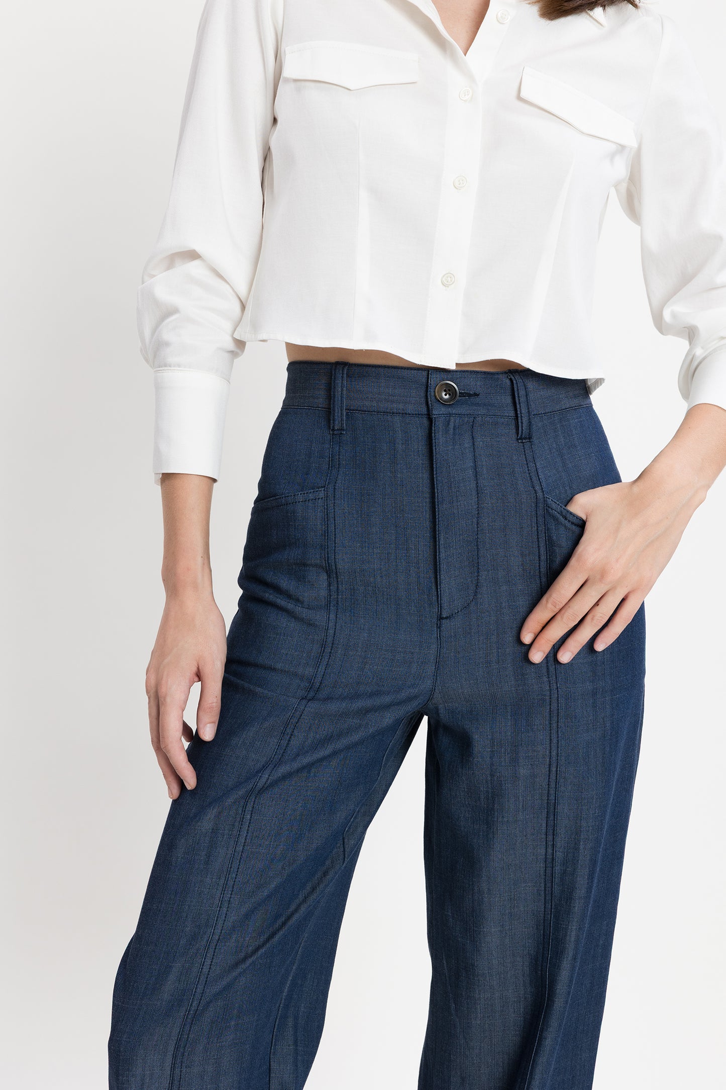 High-waist Denim Wide Pant - Indigo