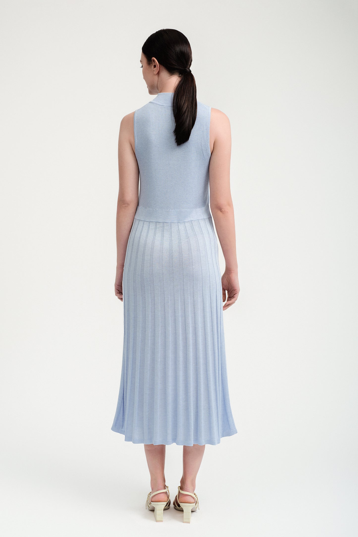 Mockneck Midi Knit Dress - Blue Iris