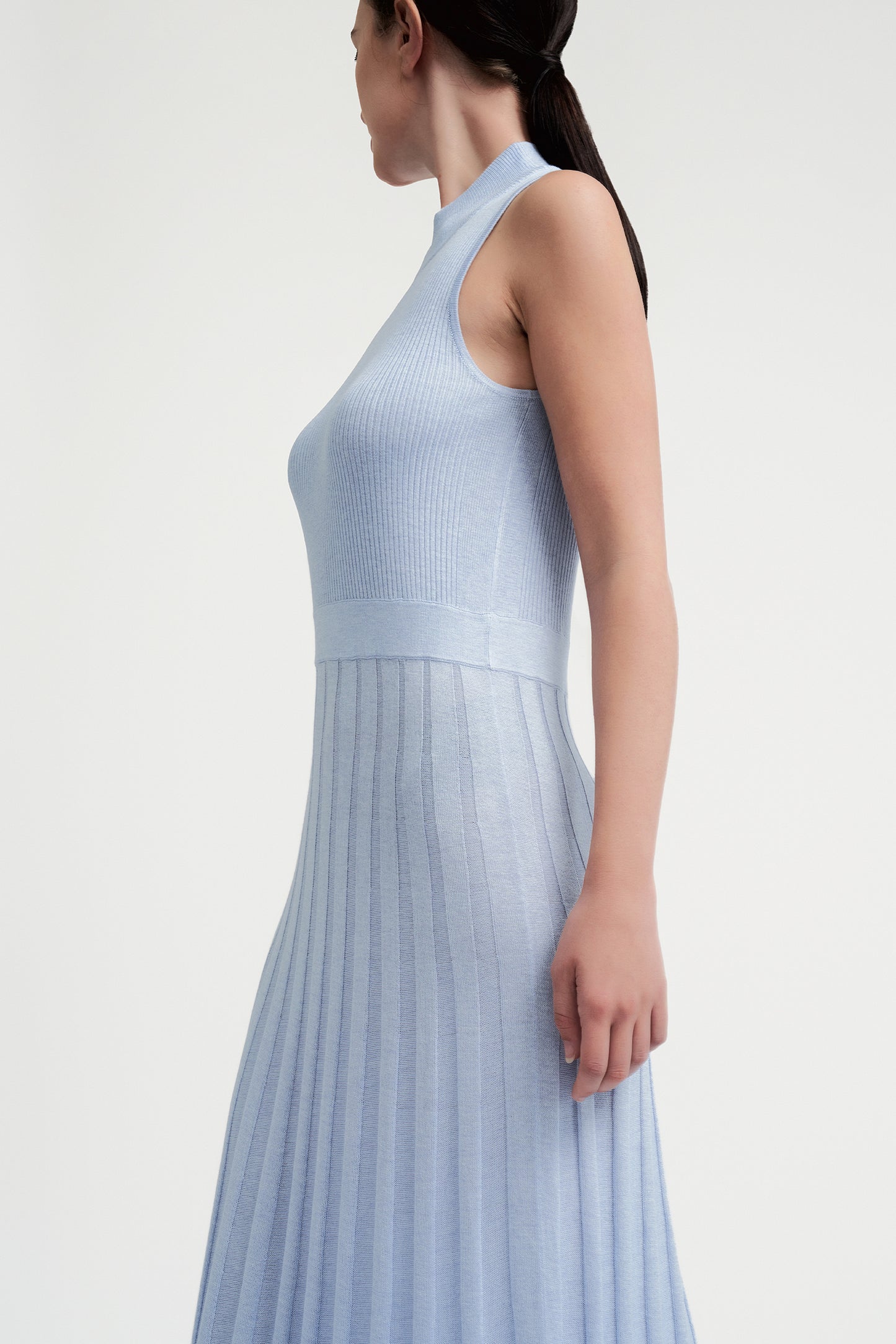 Mockneck Midi Knit Dress - Blue Iris