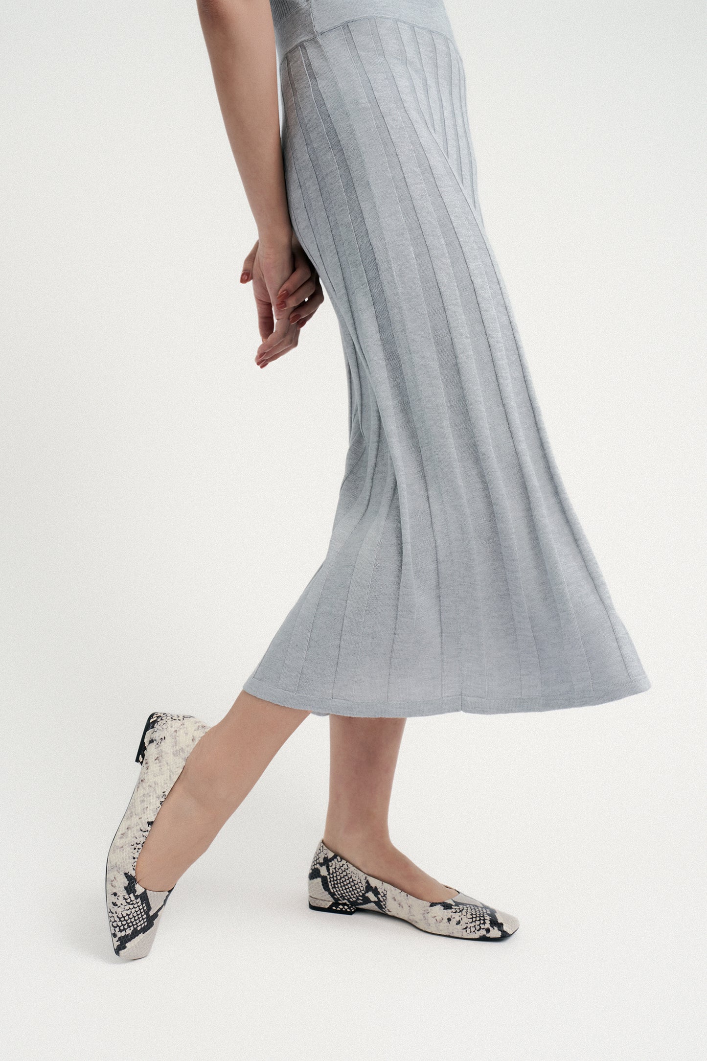 Mockneck Midi Knit Dress - Grey Mist