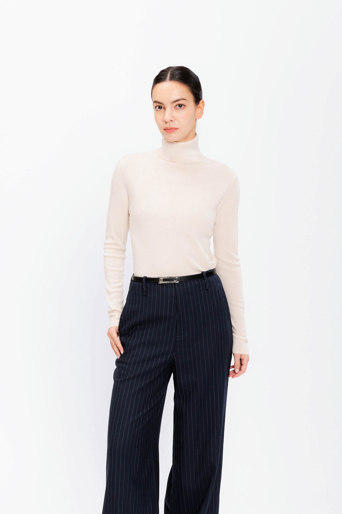 Mockneck Merino Pullover - Biscuit