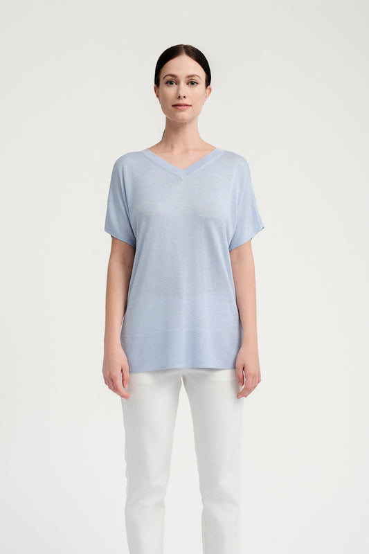 Multi-way Relaxed Pullover  - Blue Iris