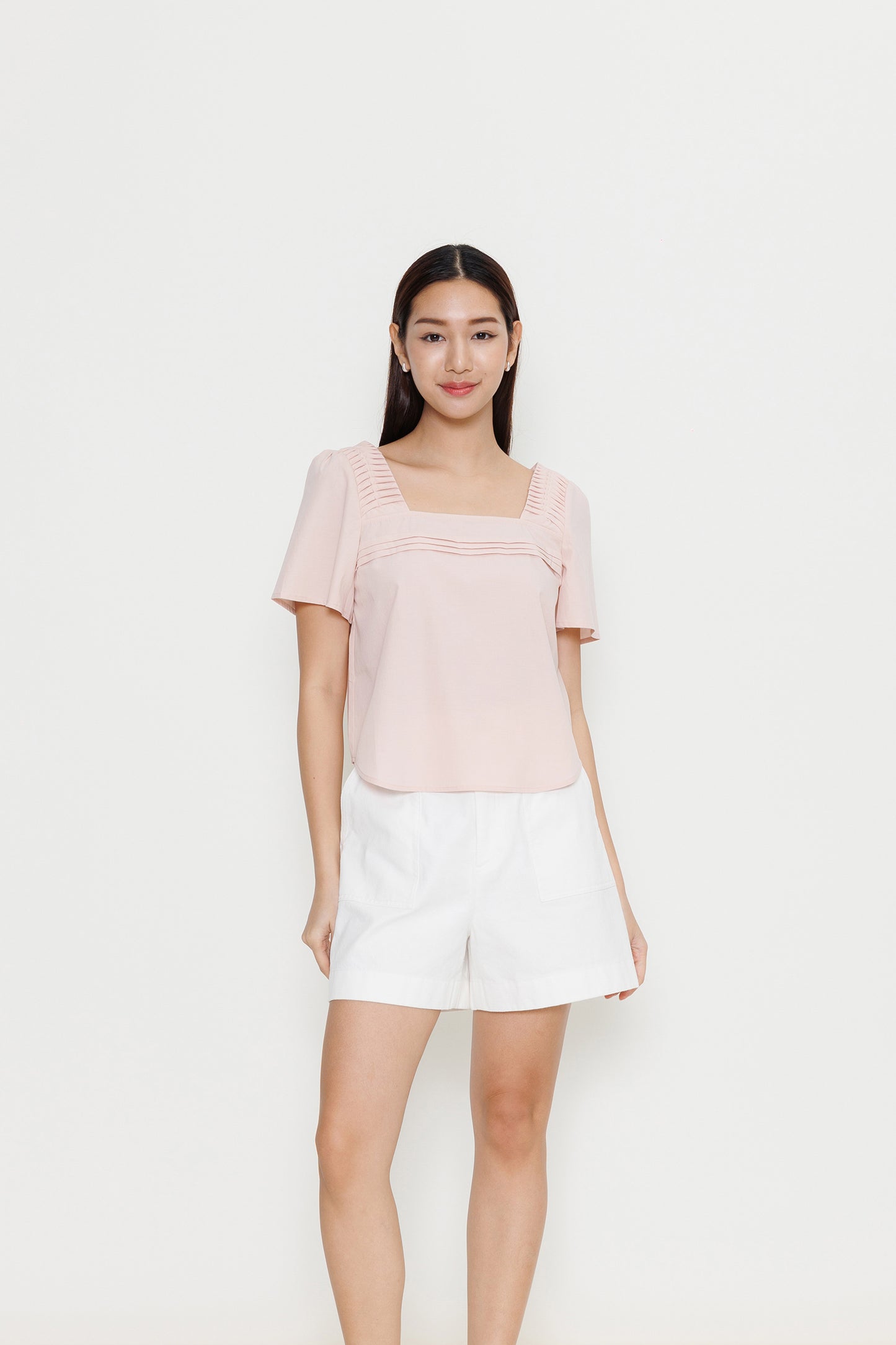 Origami Poplin Blouse - Shell