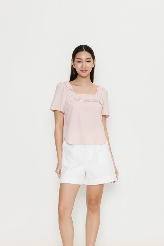 Origami Poplin Blouse - Shell