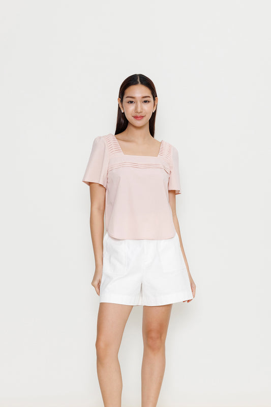Origami Poplin Blouse - Shell