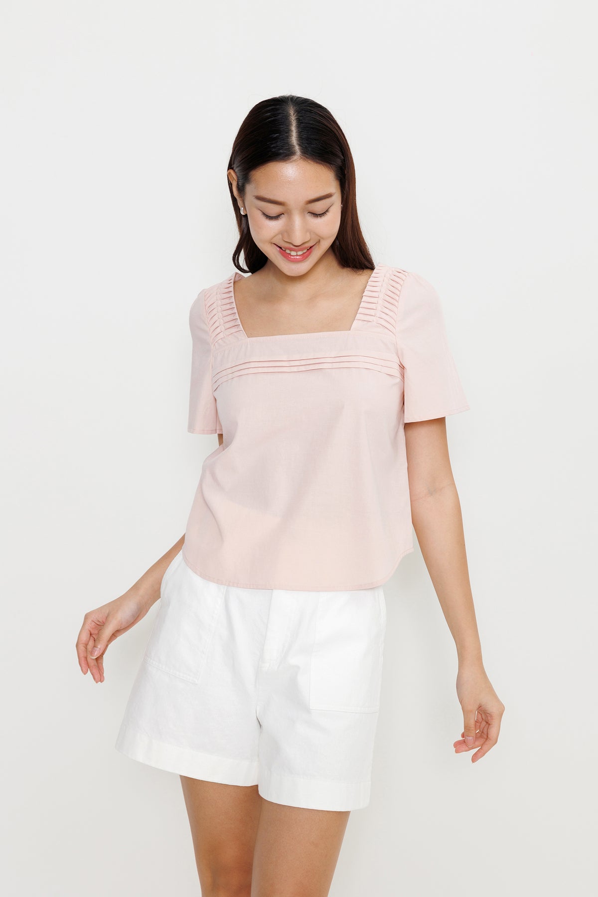 Origami Poplin Blouse - Shell