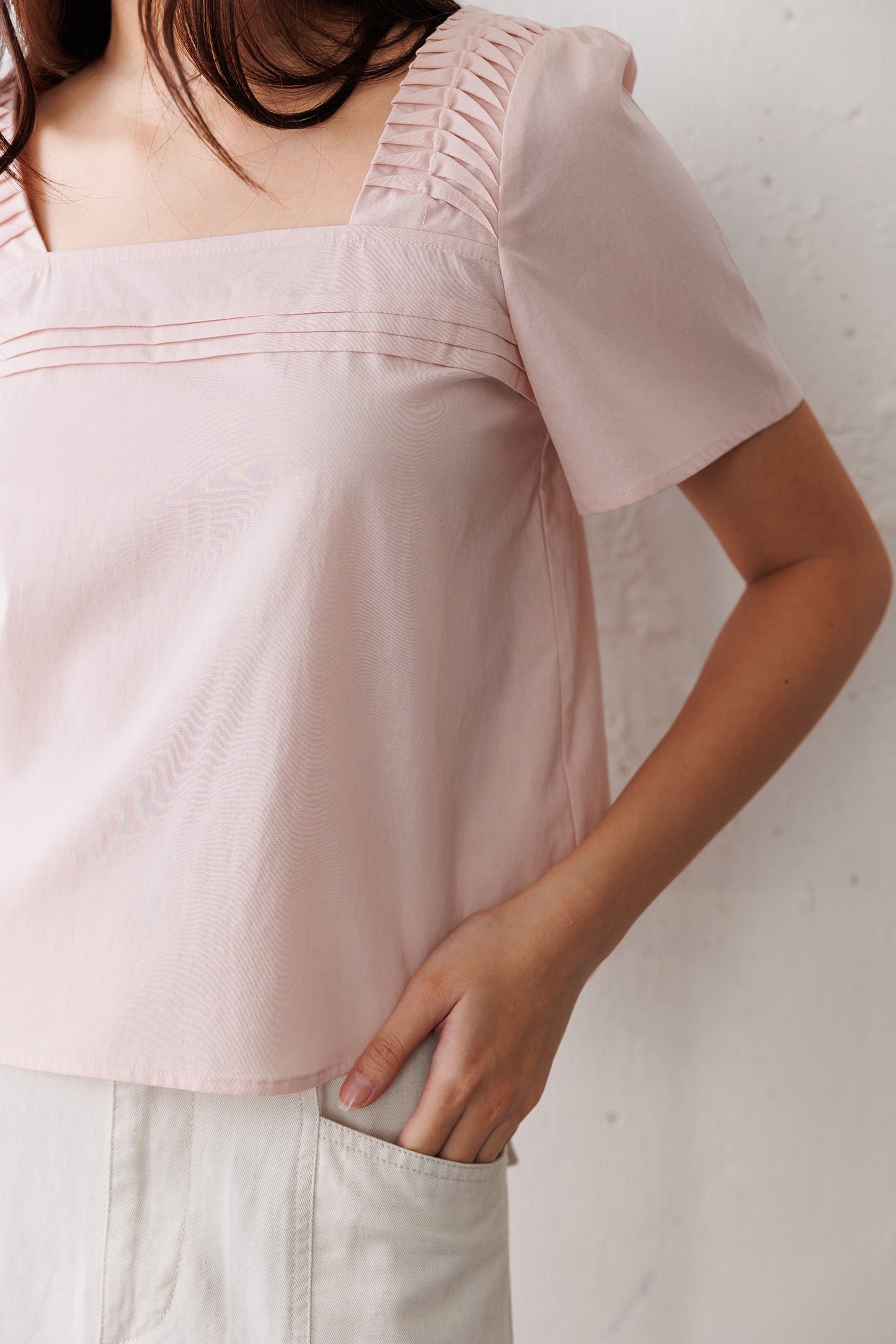 Origami Poplin Blouse - Shell