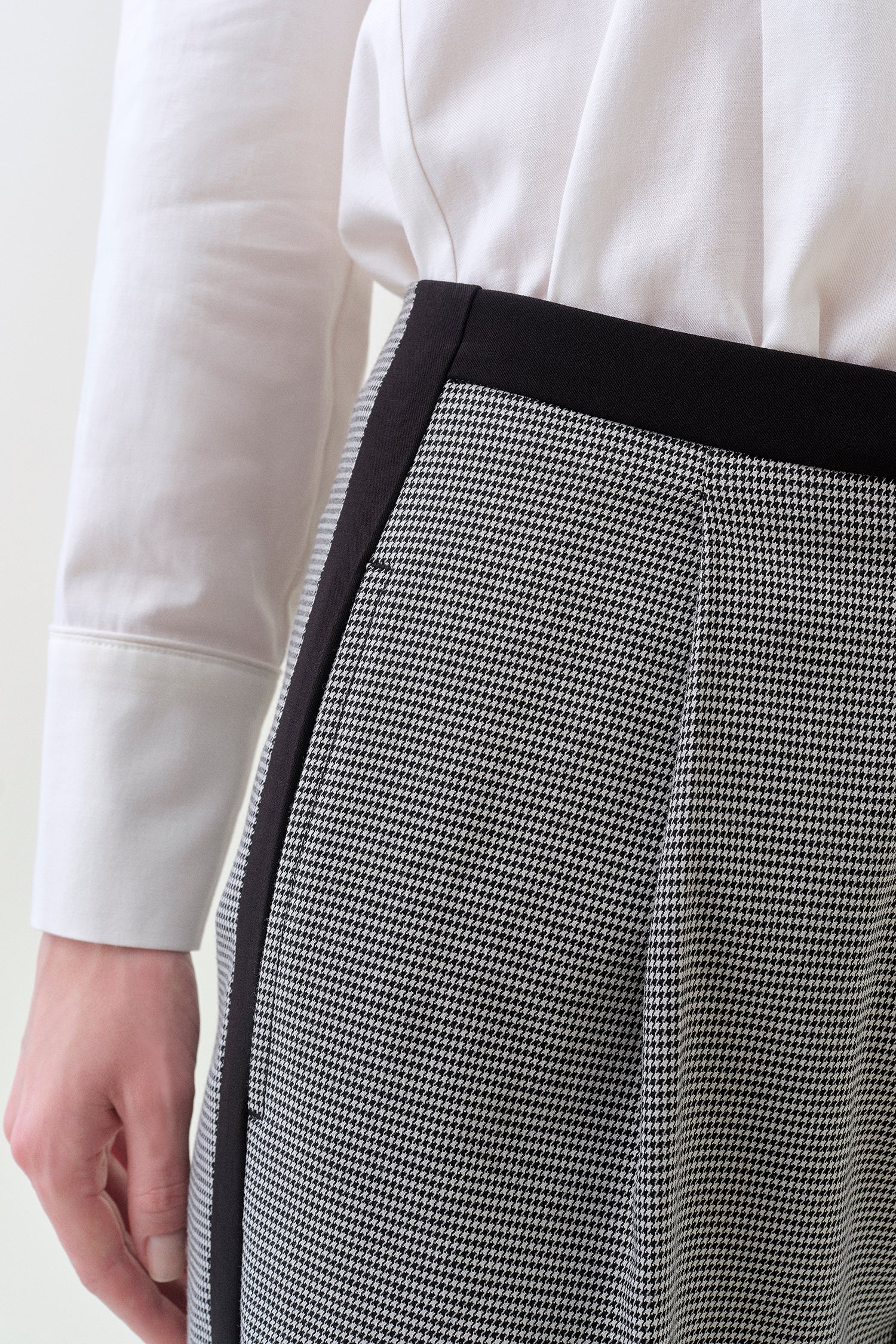 Pleated Wide Pant - Houndstooth