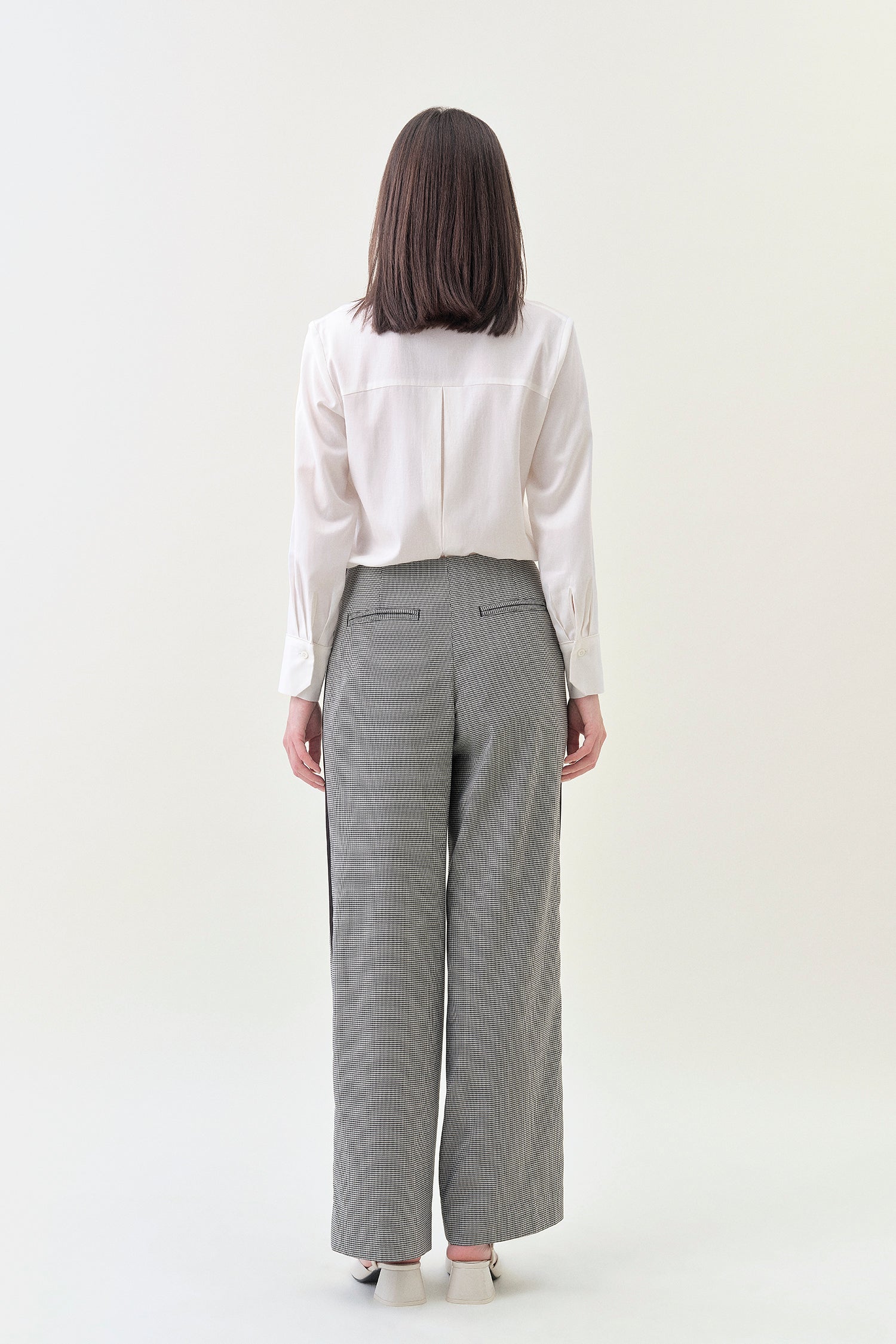 Pleated Wide Pant - Houndstooth