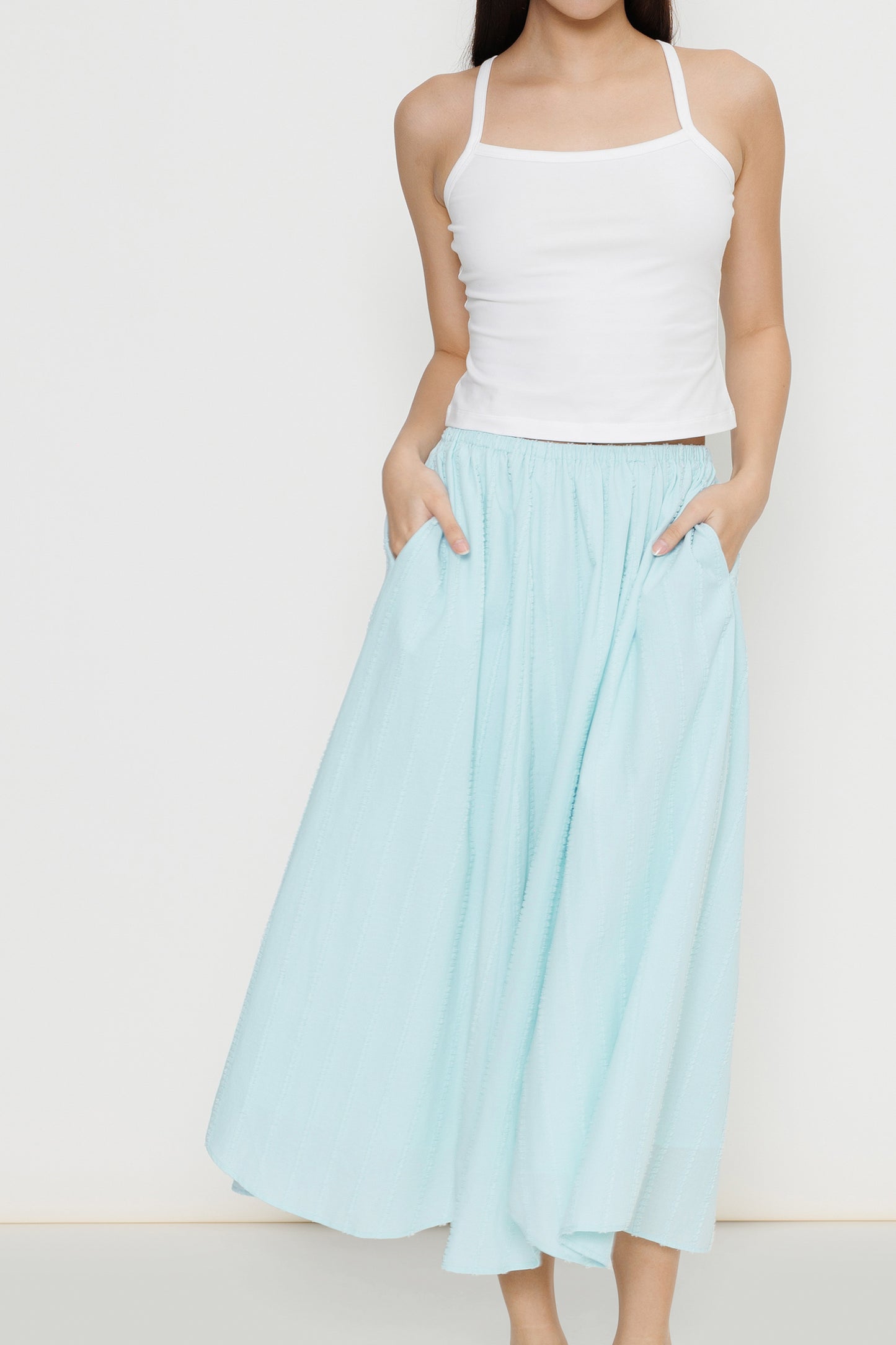 Pull-on Flocked Poplin Skirt - Mint