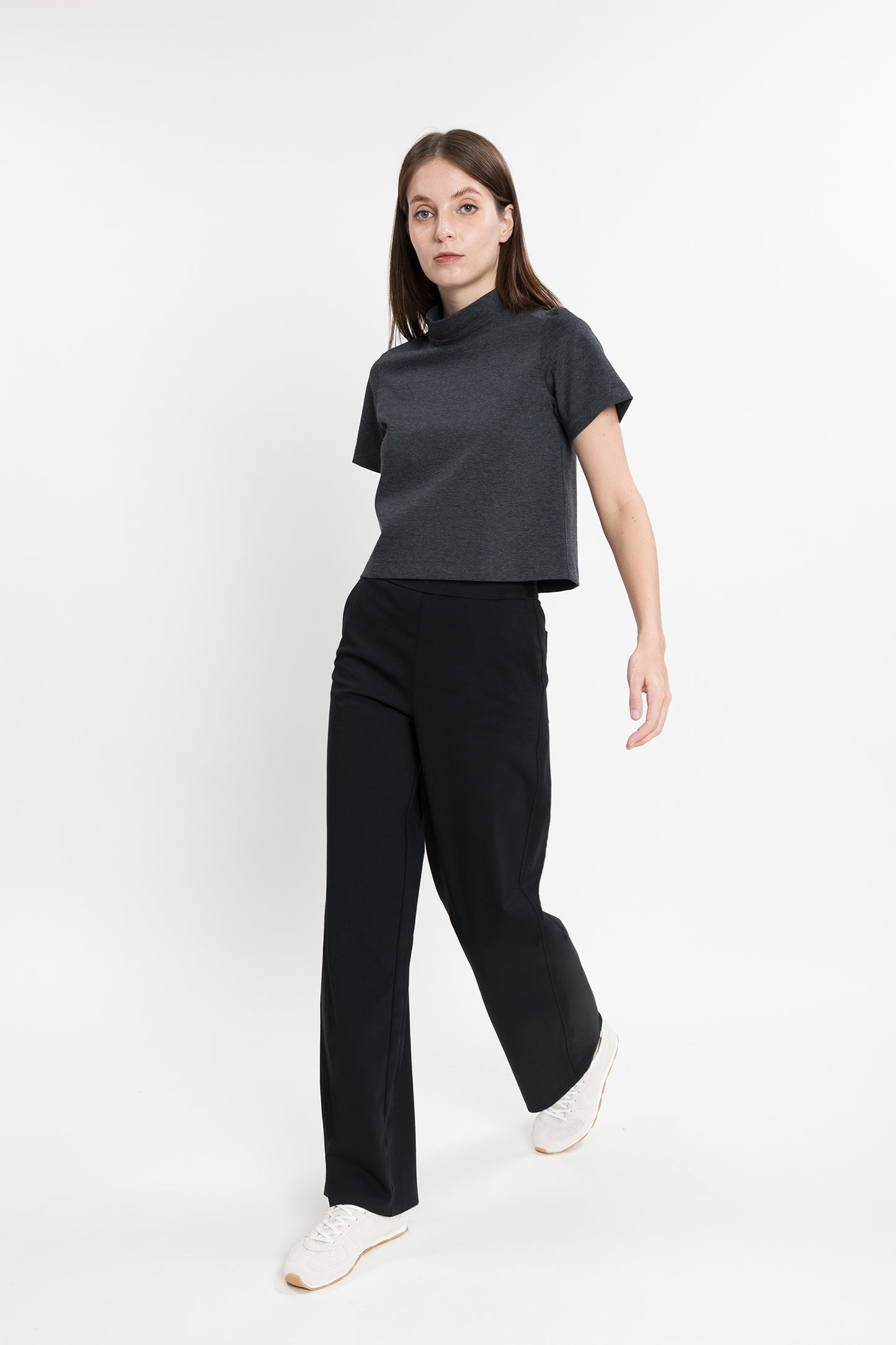 Pull-on Ponte Wide Pant - Black
