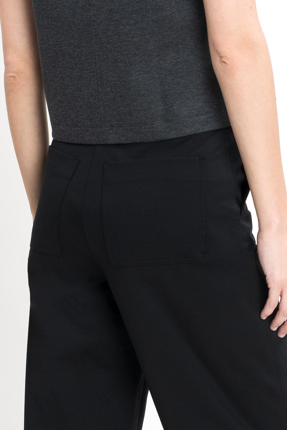 Pull-on Ponte Wide Pant - Black